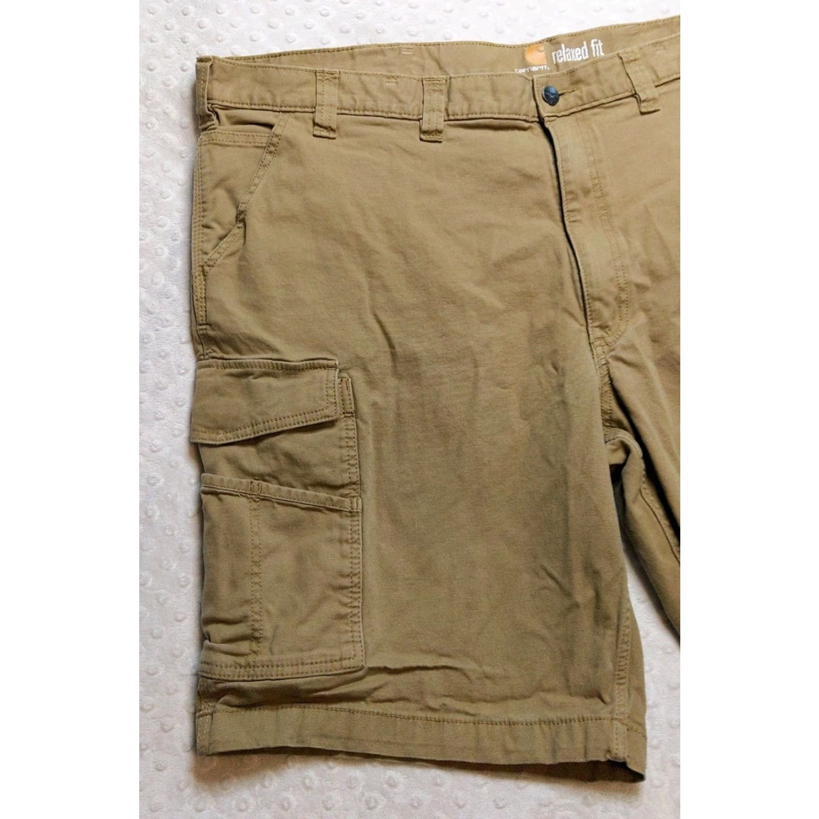Carhartt Carhartt Shorts Mens 46 Khaki Relaxed Fit Canvas Work Utility Cargo Shorts Beige Cotton Cargo Pocket Relaxed Mens 46 USA Shirt? Size US 30 / EU 46 - 3 Thumbnail