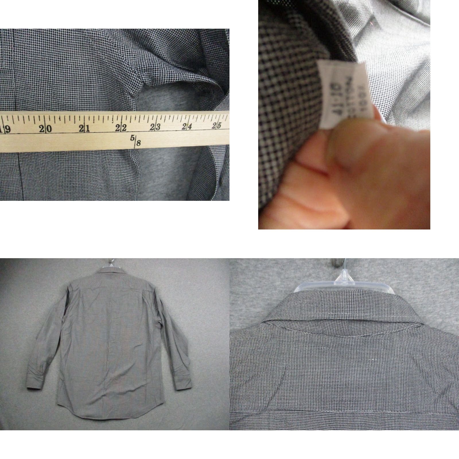 Vintage Xacus Trends Dress Shirt 16 41 Black Plaid Long Sleeve Italy Shirt Mens Regular Checkered Dress Shirt Size 42R - 8 Thumbnail