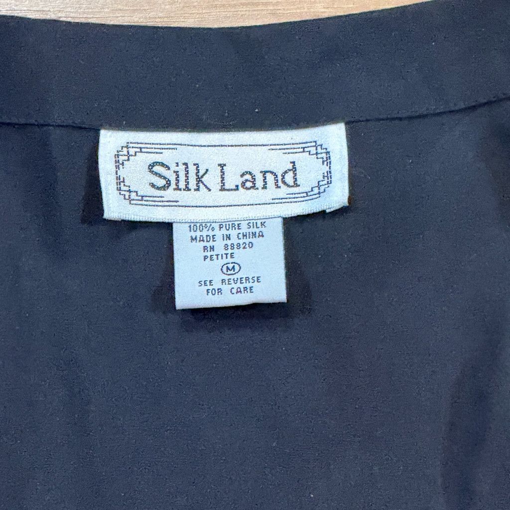 WISDOM Silk Land Women’s Black Silk Vest Petite M Size L / US 10 / IT 46 - 4 Thumbnail