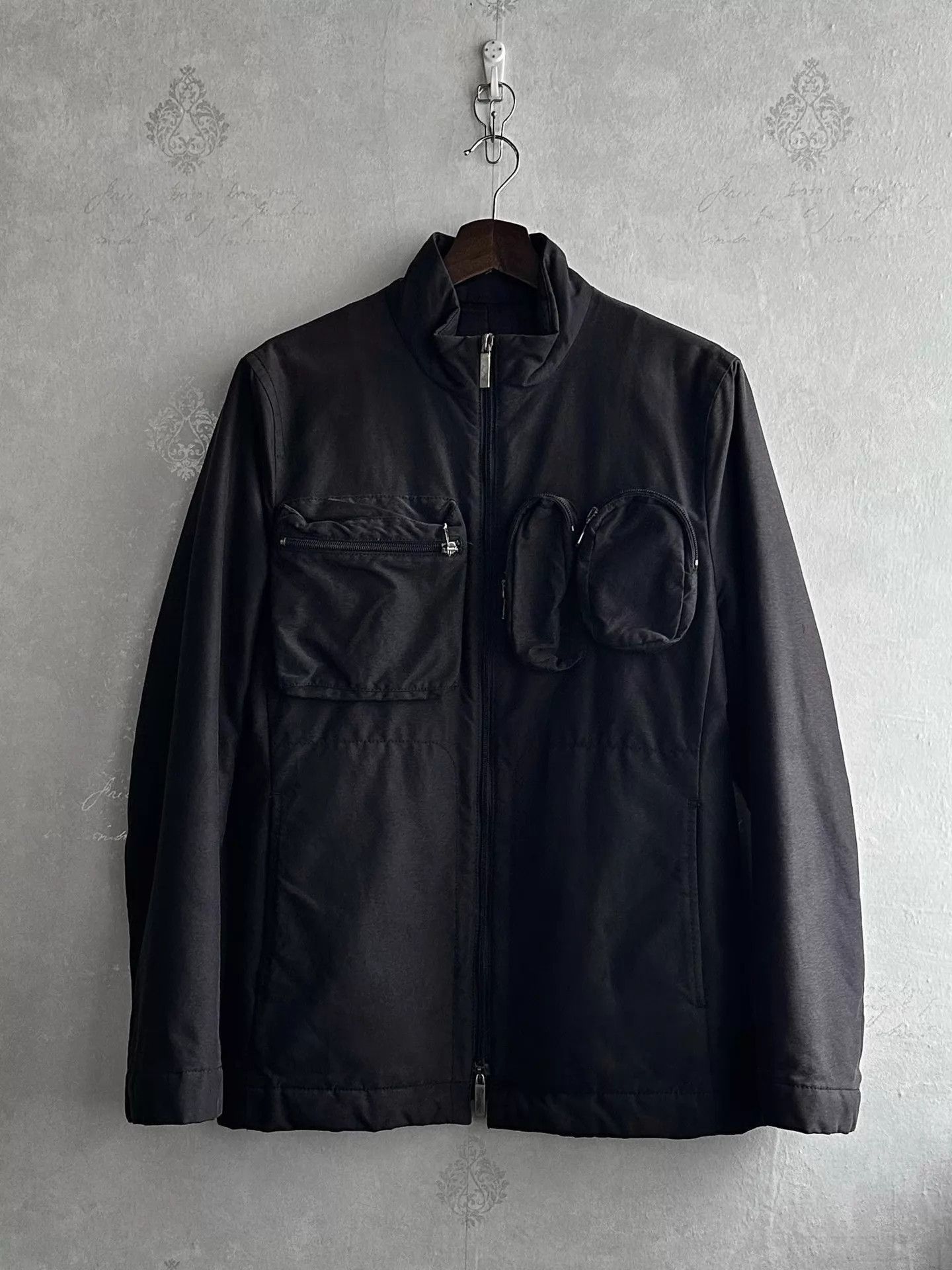 Dirk Bikkembergs Black Zip-Front Utility Jacket with Pockets S Size US S / EU 44-46 / 1 - 1 Thumbnail
