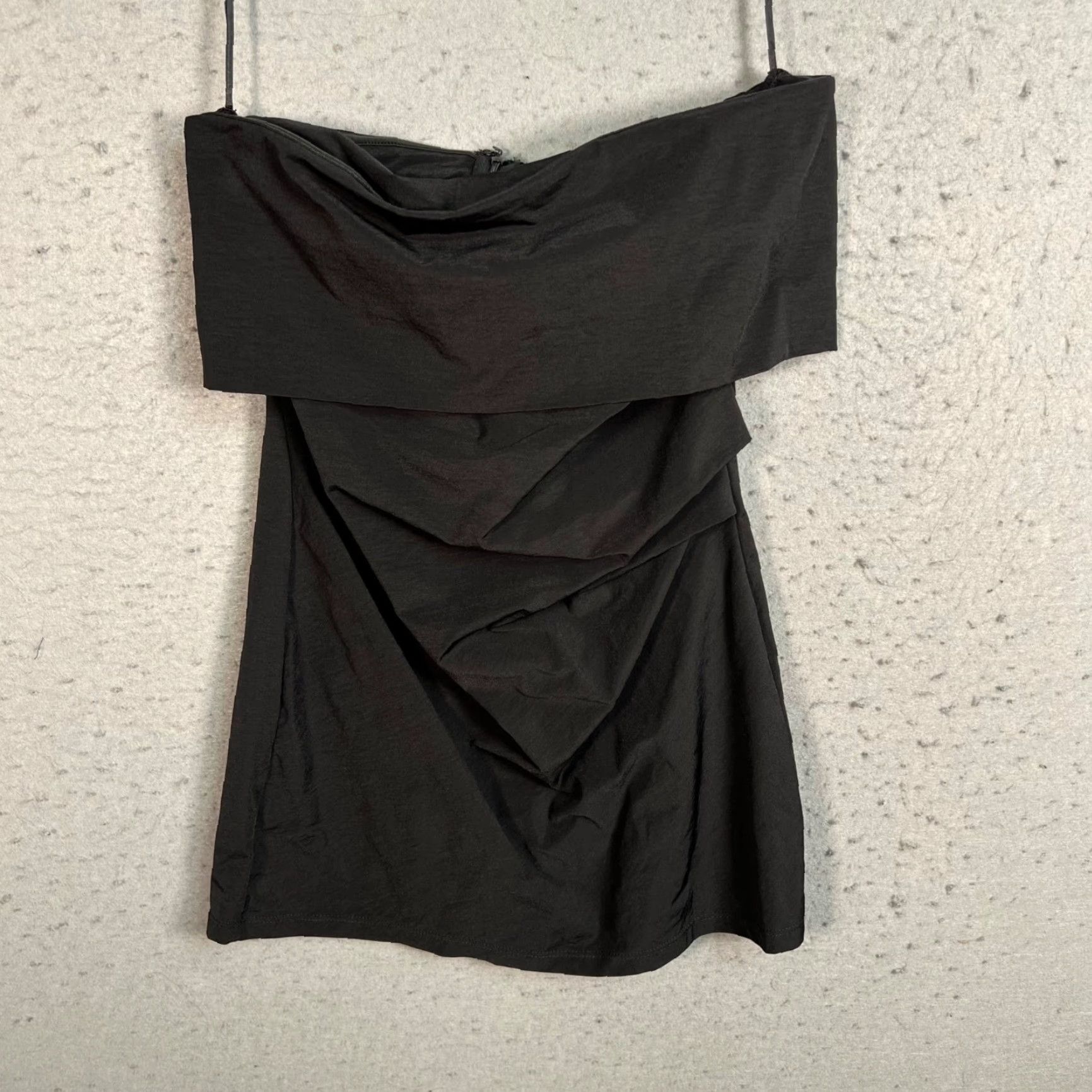 Mango Mango Womens XS Black Sleeveless Draped Mini Dress Size XS / US 0-2 / IT 36-38 - 2 Thumbnail