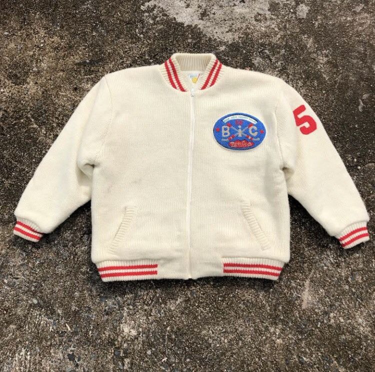 Japanese Brand × Vintage Vintage 60s Hockey Big Patch Wool Cotton Bomber Jacket Size US M / EU 48-50 / 2 - 4 Thumbnail