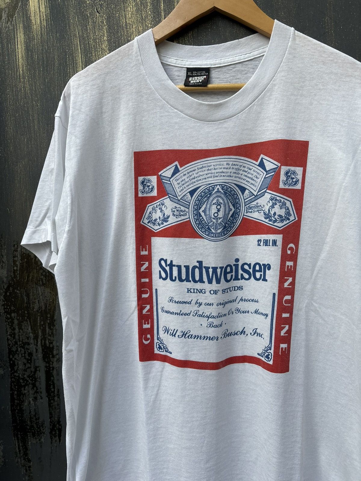 Budweiser × Vintage RARE! Vintage 90’s Parody Studweiser Budweiser Art Size US XL / EU 56 / 4 - 1 Thumbnail