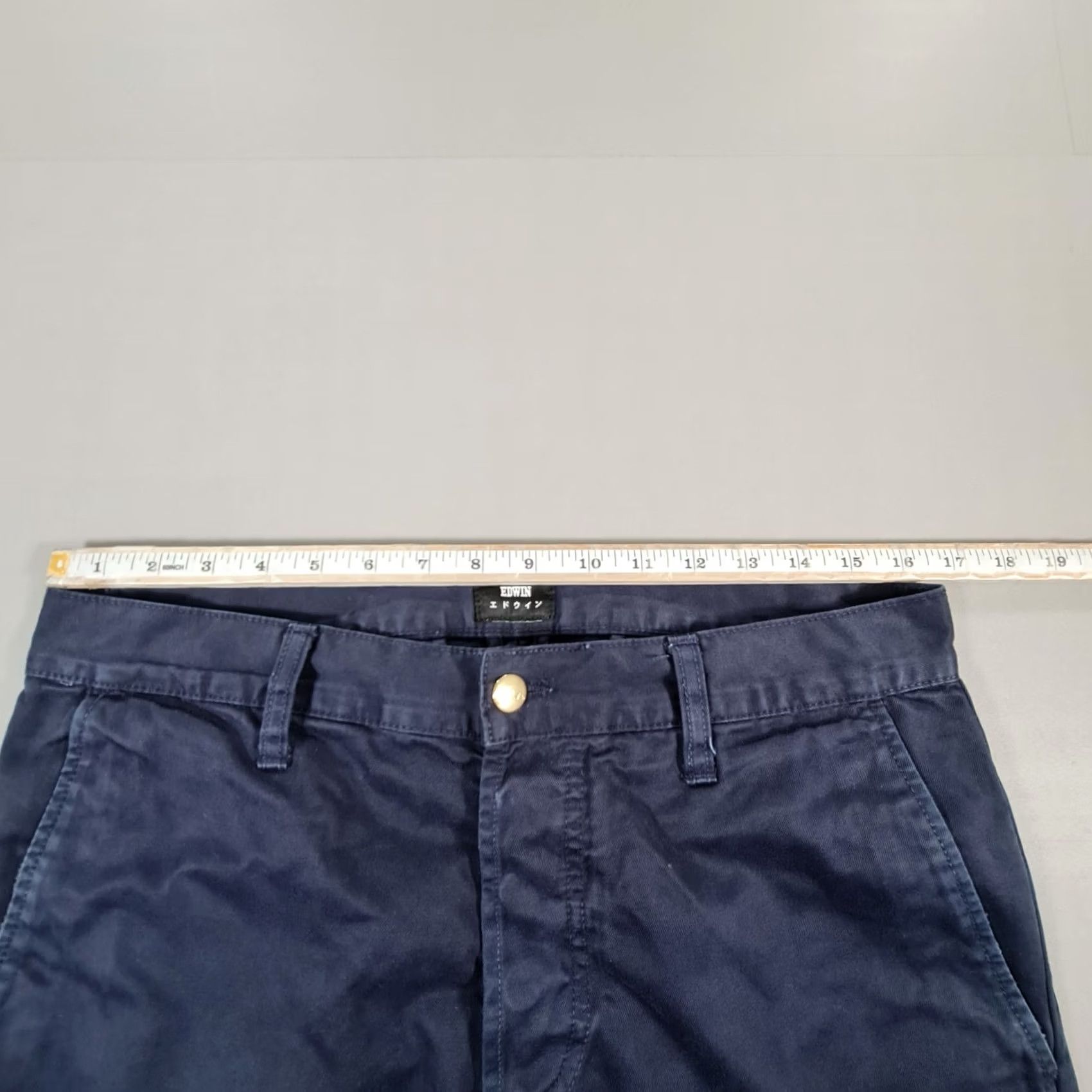 Edwin Edwin Mens Chino Trousers Navy Blue W32 L30 Tapered Leg Cotton Pants Size US 32 / EU 48 - 7 Thumbnail