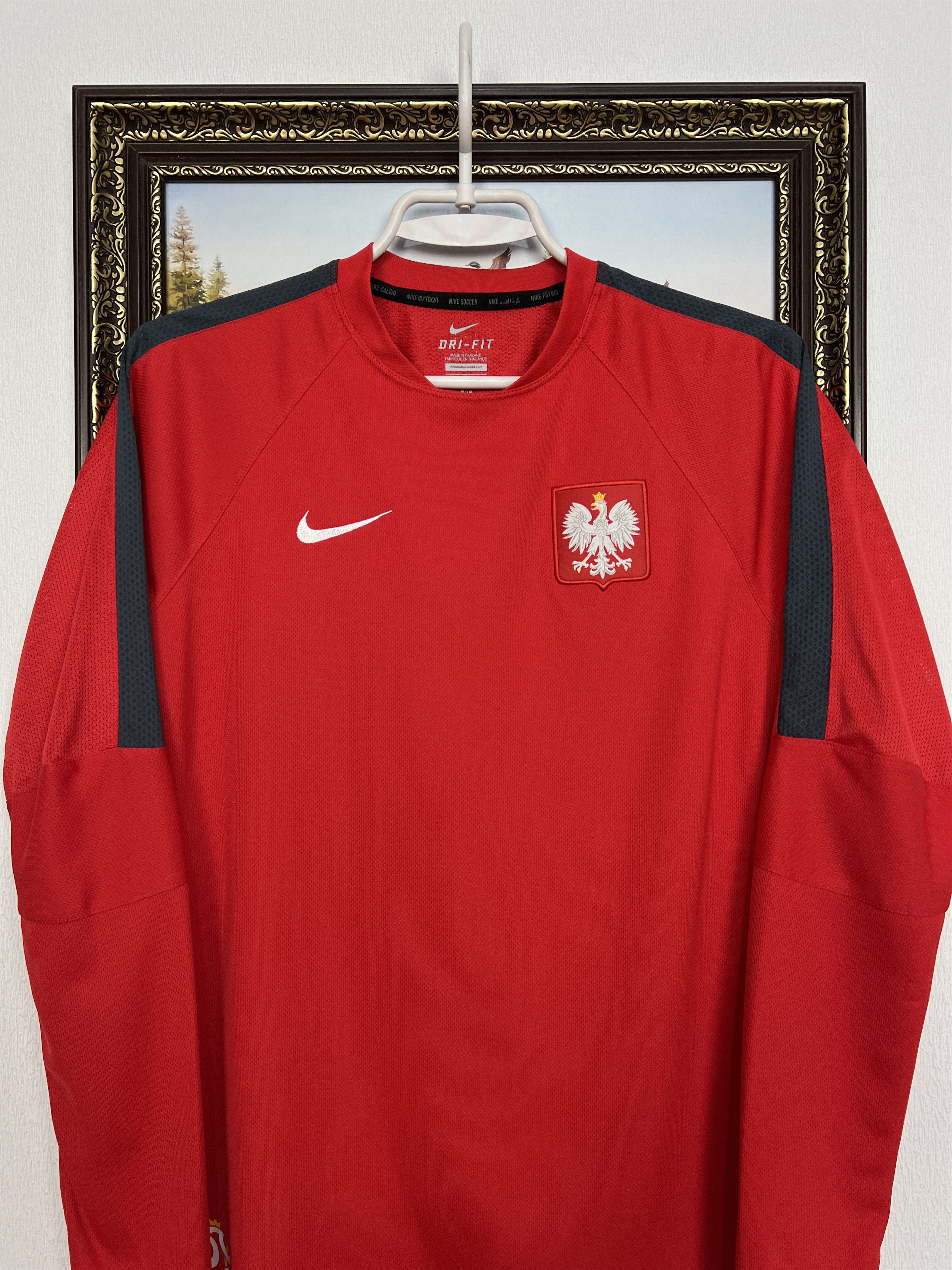 Nike Poland Football Sweatshirt Soccer Track Top Slim Fit Size US M / EU 48-50 / 2 - 2 Thumbnail