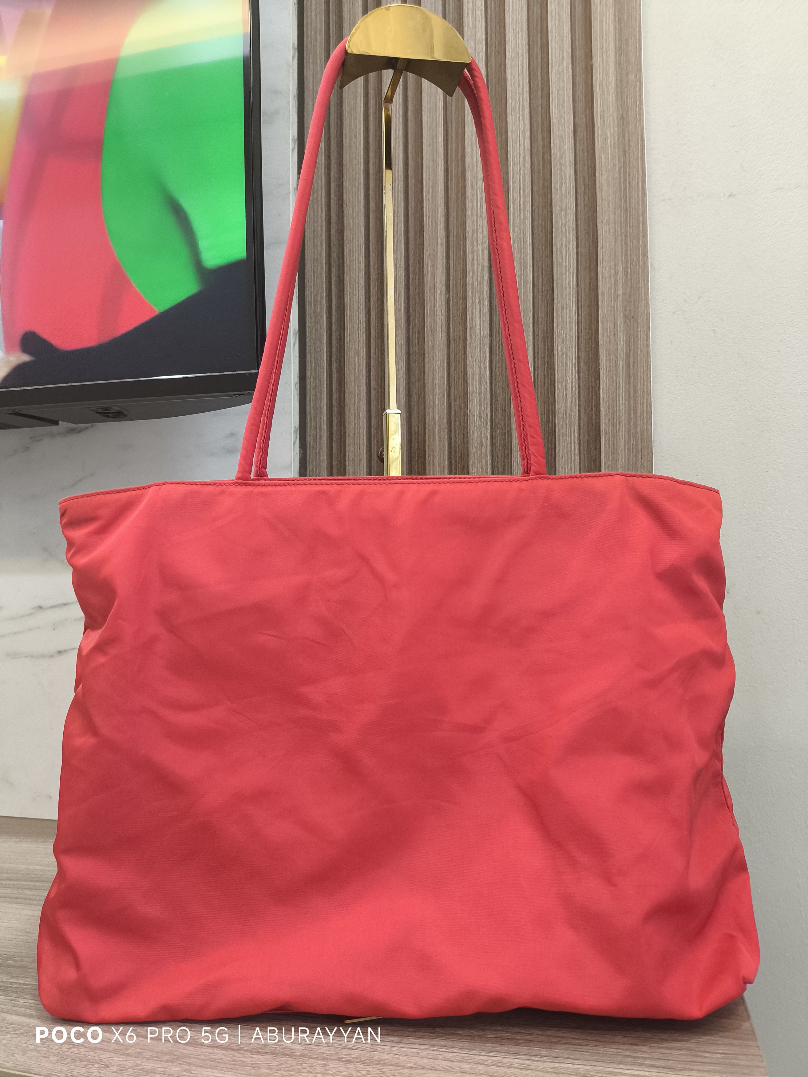Prada Prada Tessuto Nylon Red Totebag Size ONE SIZE - 5 Thumbnail