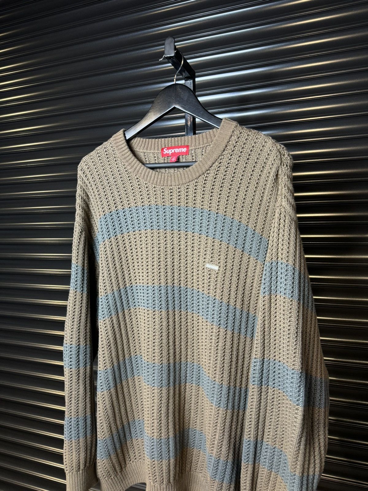 Supreme Supreme Loose Gauge Striped Sweater Pink Size Medium | Grailed