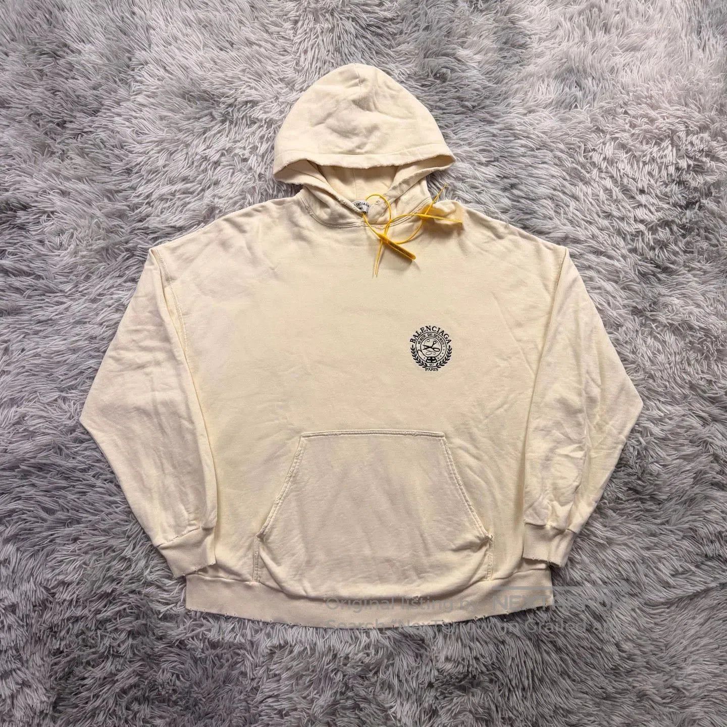 balenciaga scissors hoodie in beige color.