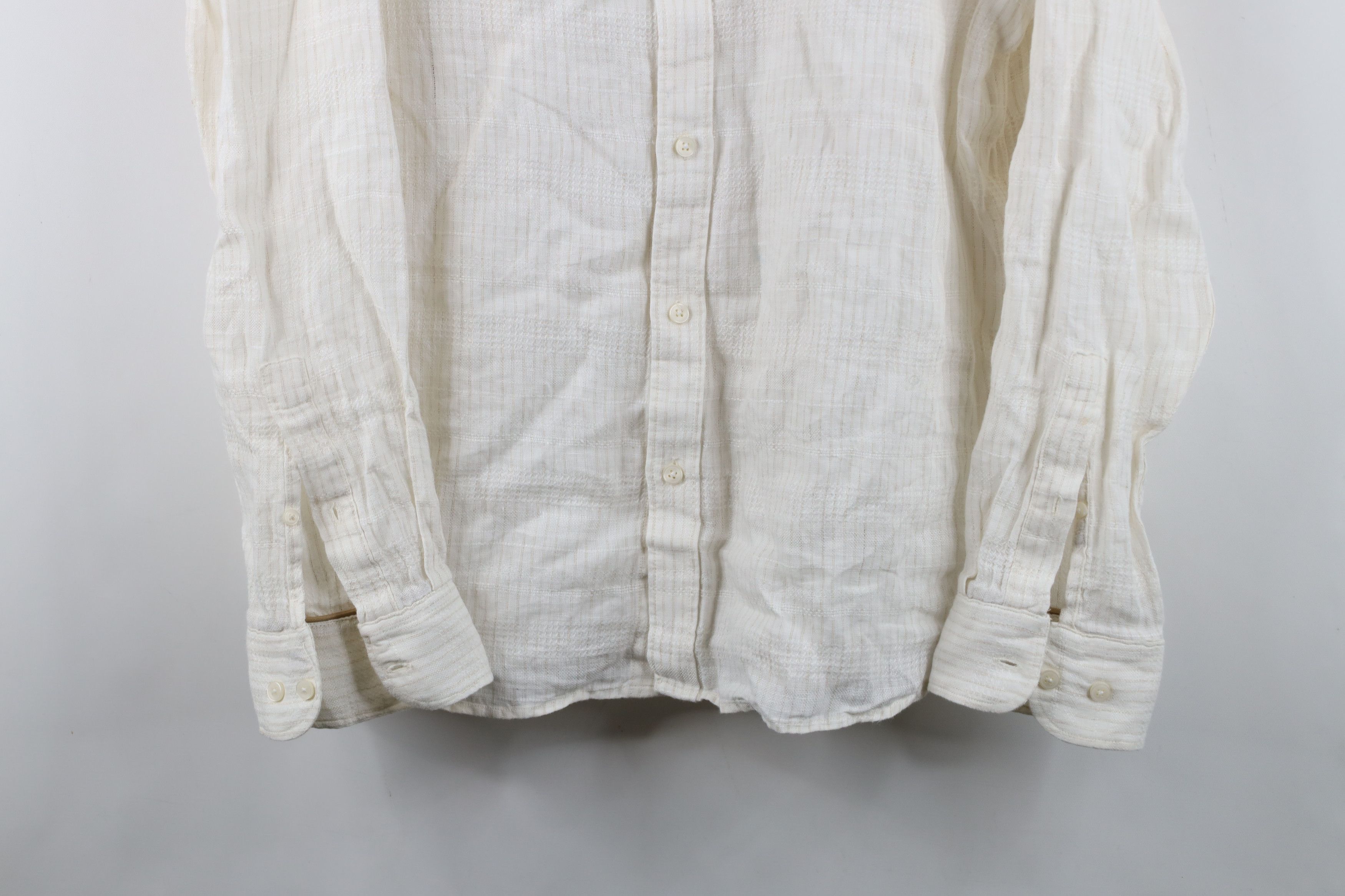 Vintage Porter & Ash Sheer Linen Collared Beach Button Shirt Cream Size US L / EU 52-54 / 3 - 3 Thumbnail