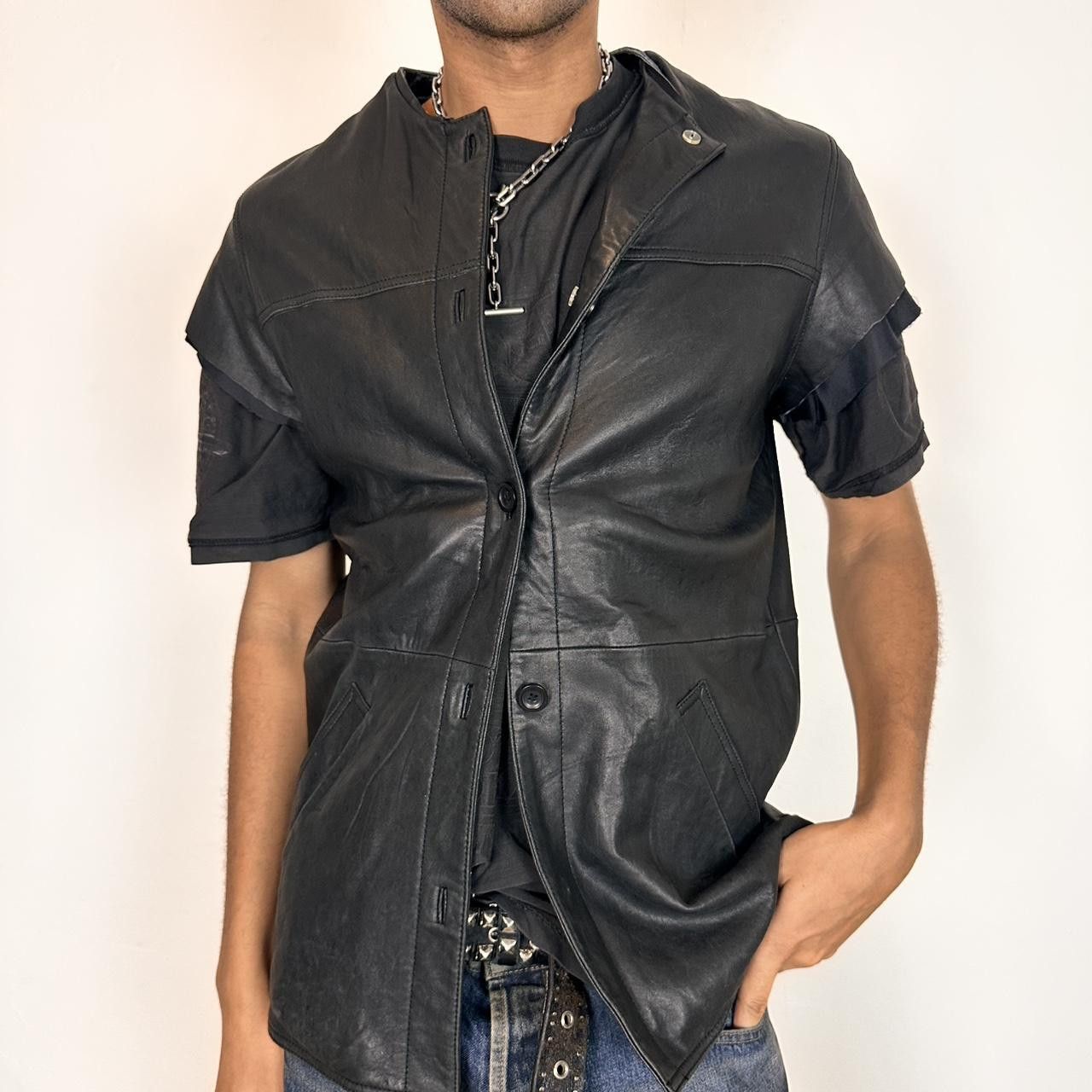 Vintage Vintage Leather Elements Black Short Sleeve Vest - Medium Size US M / EU 48-50 / 2 - 1 Thumbnail