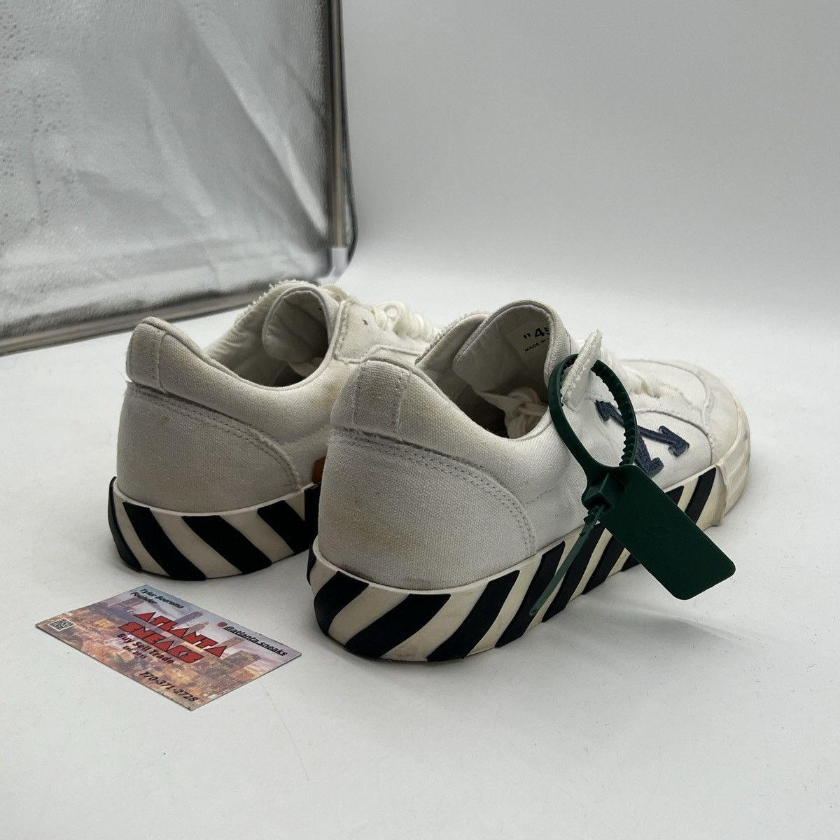 Off-White Off white vulc sneaker white navy Size US 12 / EU 45 - 5 Thumbnail