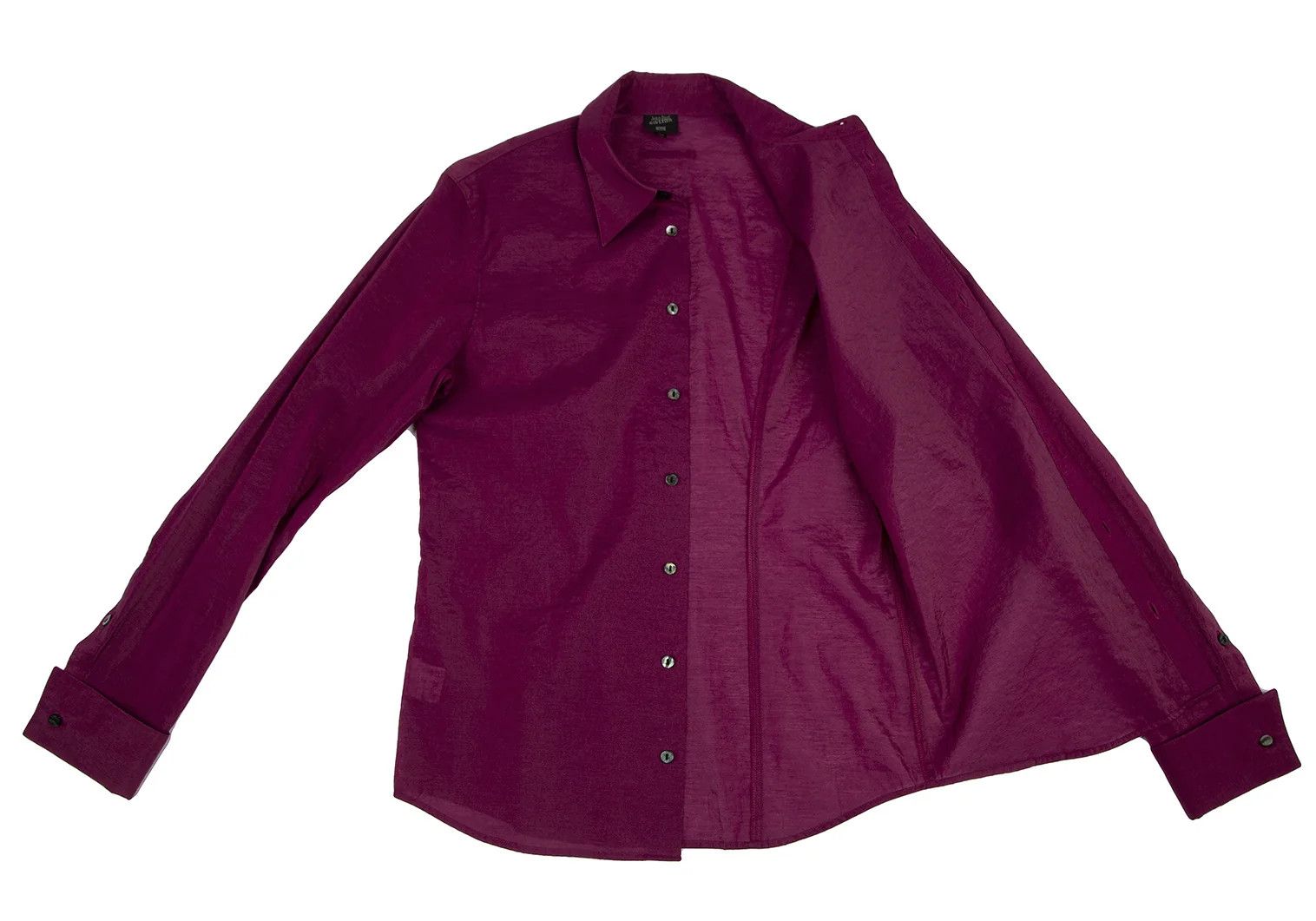Jean Paul Gaultier Cotton Nylon Sheer Cuff Shirt in Purple Size 48 Size US M / EU 48-50 / 2 - 10 Thumbnail