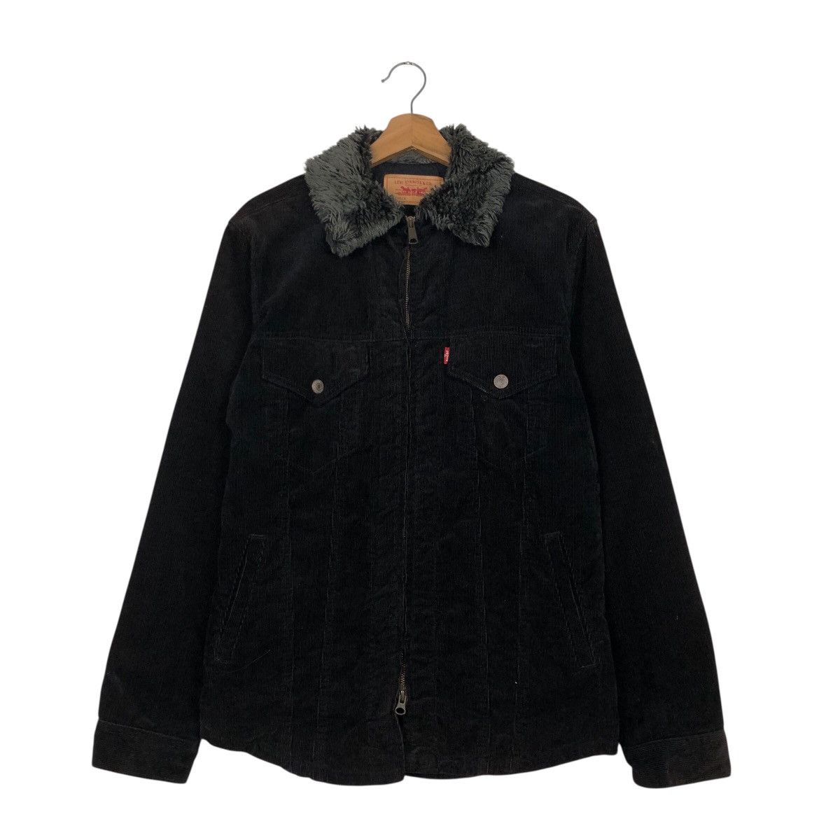 Levi's 📌Vintage Biker Chore Jacket Levi's Corduroy Mink Fur Collar Size US L / EU 52-54 / 3 - 2 Thumbnail