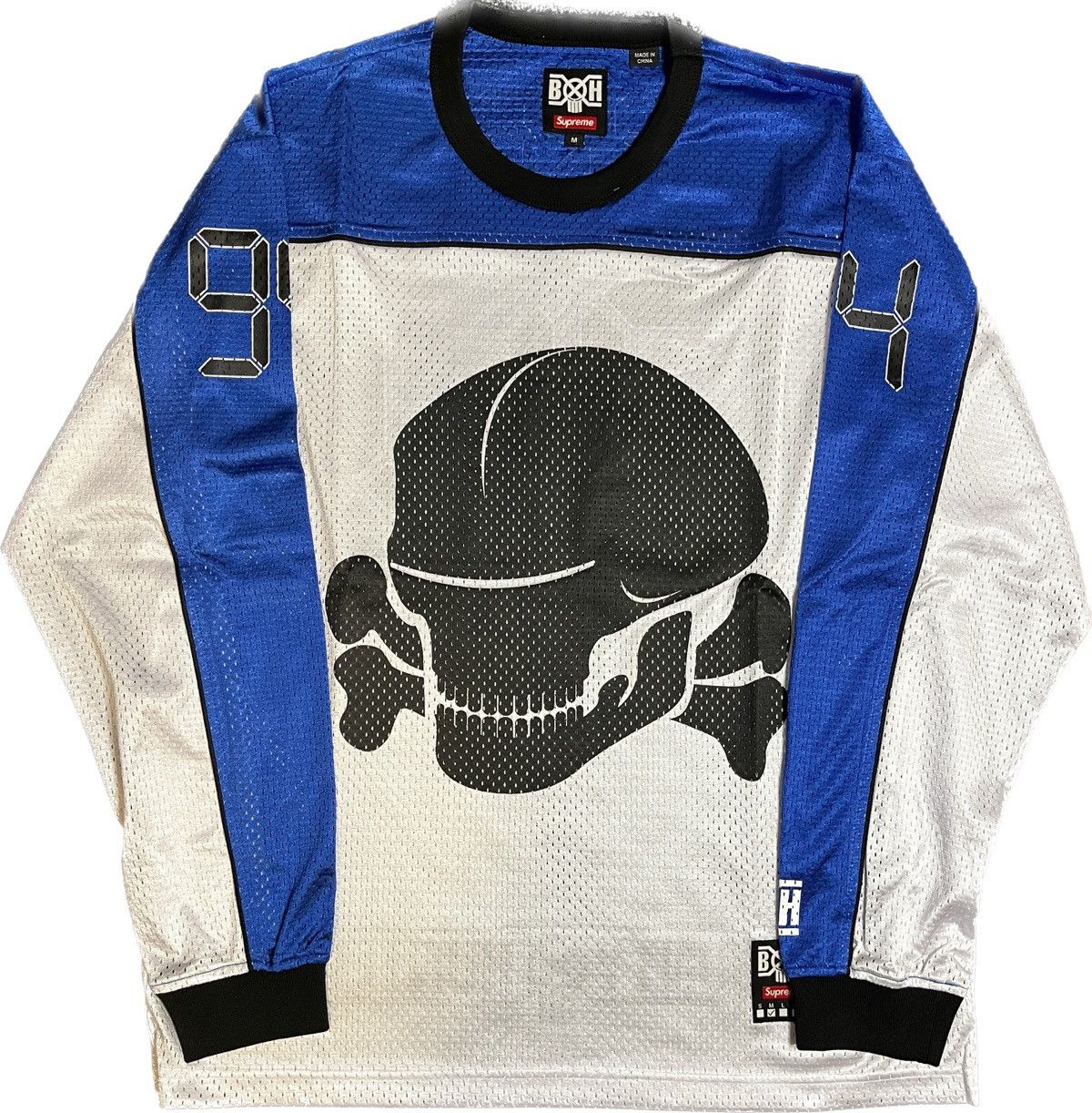 Supreme Supreme®/Bounty Hunter Mesh Moto Jersey Blue/White Size M