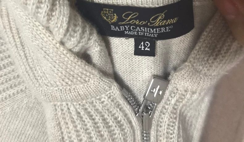 Loro Piana LORO PIANA Baby cashmere knit sweater, zipped cardigan wit Size M / US 6-8 / IT 42-44 - 3 Thumbnail