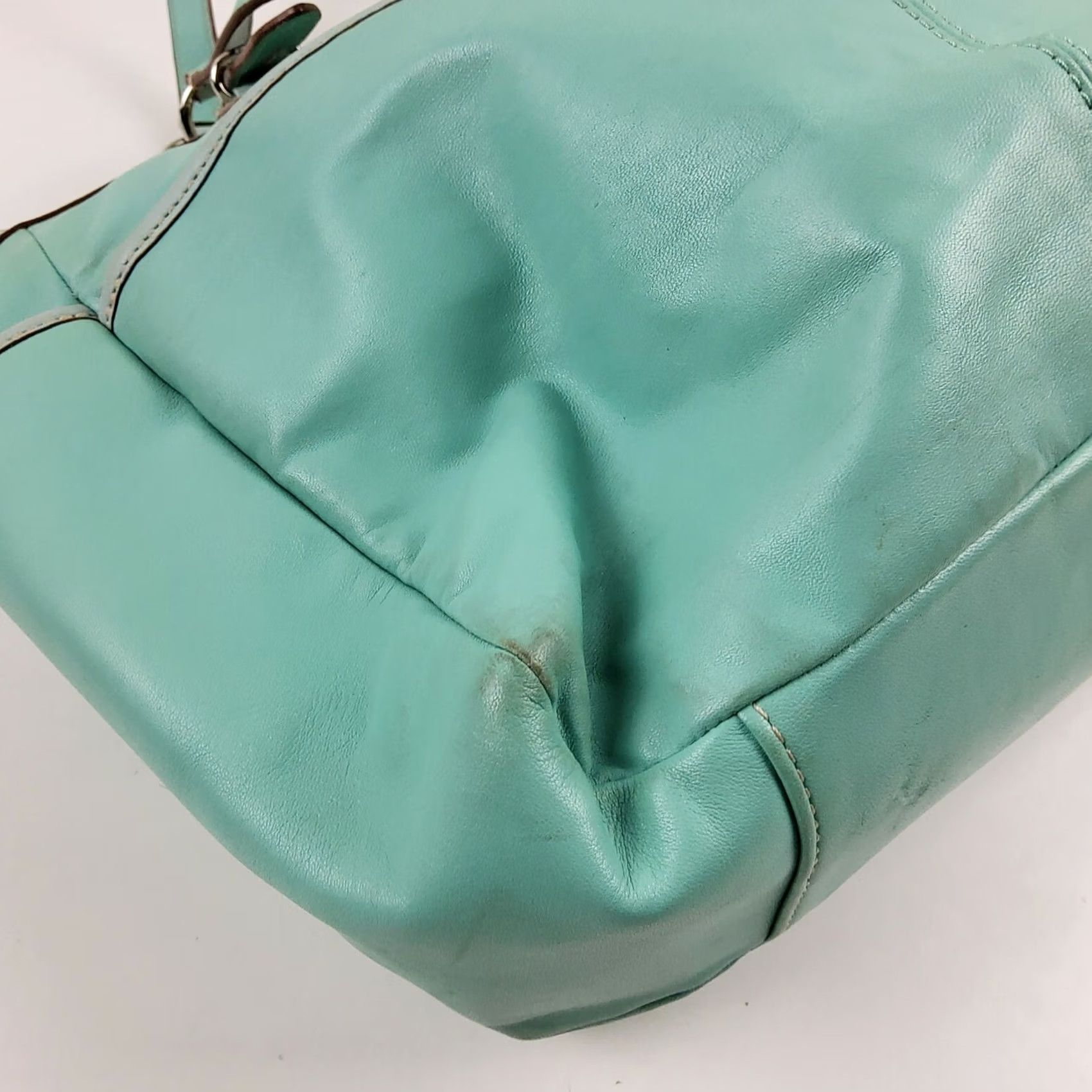 Coach COACH Gallery Leather Tote Shoulder Bag F16565 Purse Blue Womens Tote Medium Leather Adjustable Strap Exterior Blue Pattern Solid F16565/Co.aCH Size ONE SIZE - 5 Thumbnail