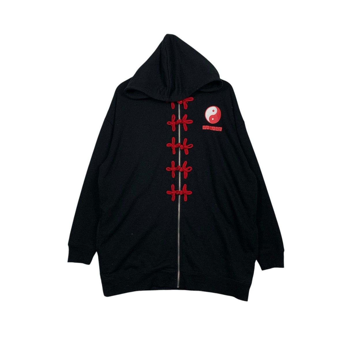 Japanese Brand LISTEN FLAVOUR Mandarin Zipper Hoodies Big Logo #1774-C78 Size US L / EU 52-54 / 3 - 4 Thumbnail