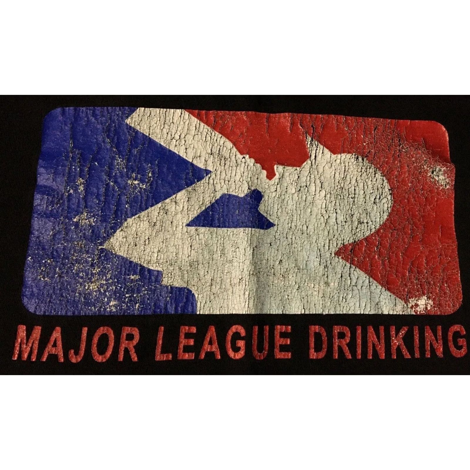 MLB VINTAGE Major League Drinking Parody T-Shirt XL Black MLB Funny Grunge 80s 90s Sports Shirt Mens Size US XL / EU 56 / 4 - 2 Thumbnail