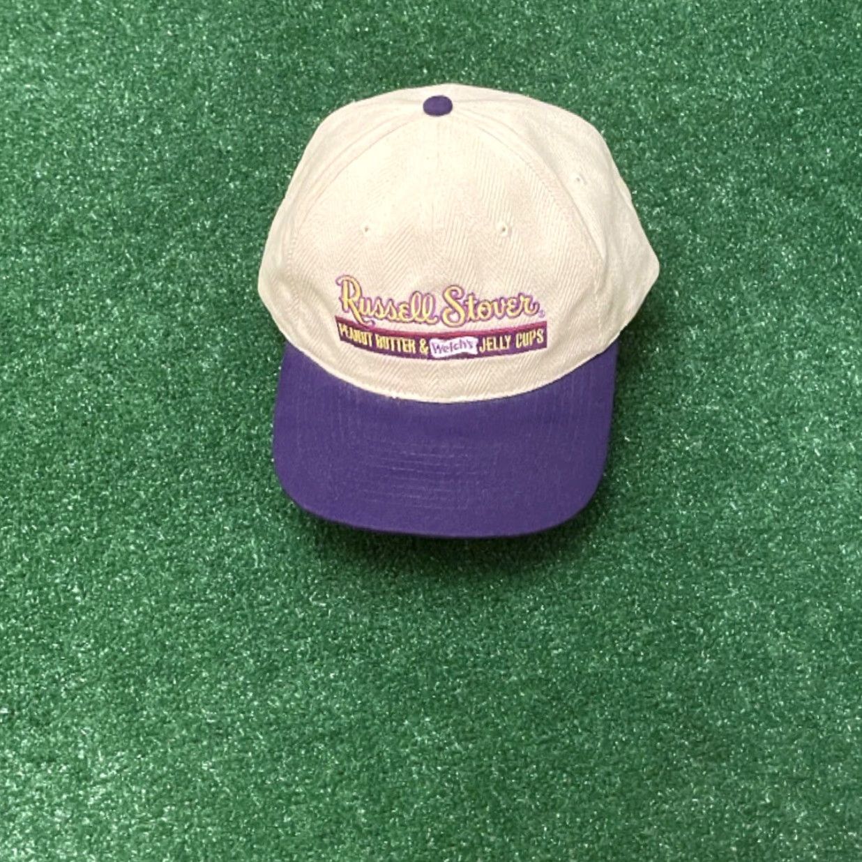 Vintage VINTAGE Russell Stovers Welch’s Candy Snack Promo VTG Strap back Hat Adult One Size Beige 90s Baseball Cap Adjustable Mens Size ONE SIZE - 4 Thumbnail