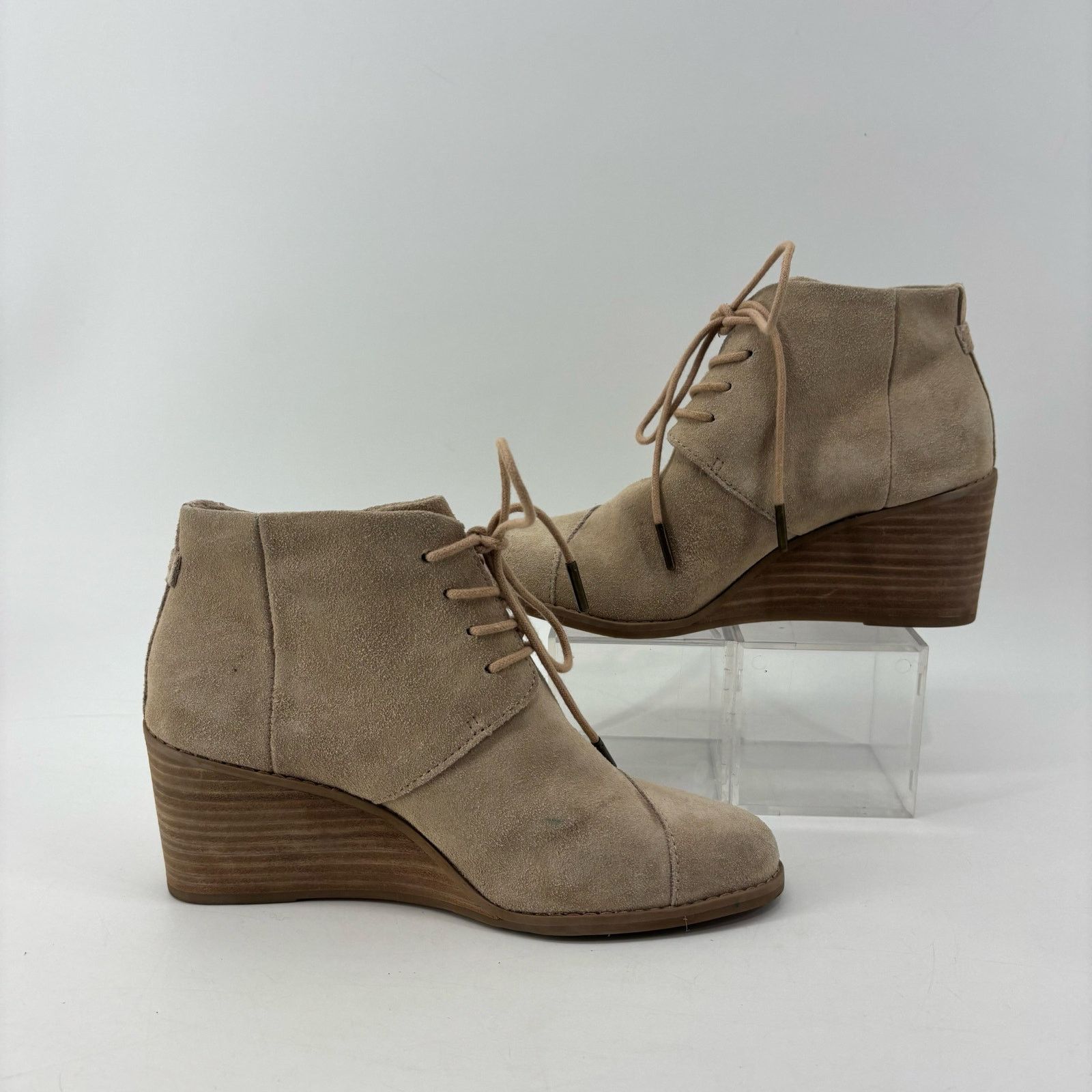 Toms Toms Hyde Suede Womens Size 6.5 Tan Wedge Bootie Ankle Boot Size US 6.5 / IT 36.5 - 4 Thumbnail