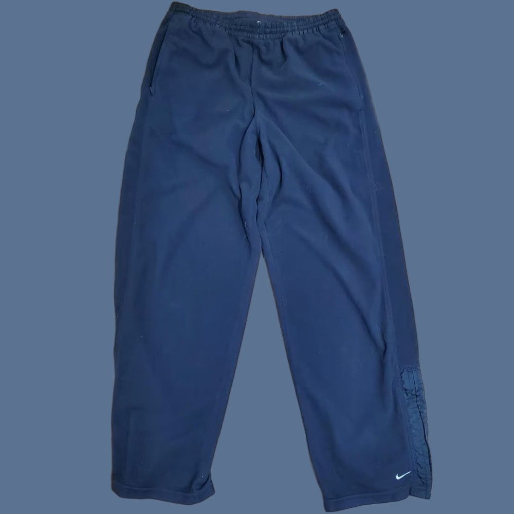 Nike VINTAGE Nike Pants Mens Large Fleece Joggers Athletic Zipper Pockets Polyester Size US 33 - 1 Thumbnail
