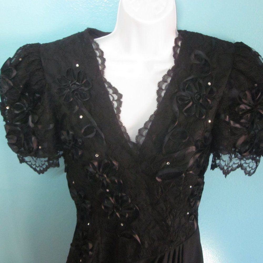 Fay Leslie Fay Evening Dress Size 4 Vintage 80's Size XS / US 0-2 / IT 36-38 - 14 Thumbnail