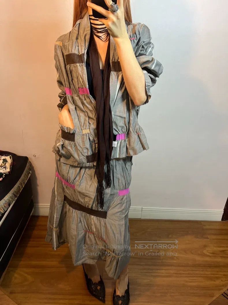 Issey Miyake Issey Miyake Irregular Color Block Pleated Set Skirt Size M / US 6-8 / IT 42-44 - 9 Thumbnail