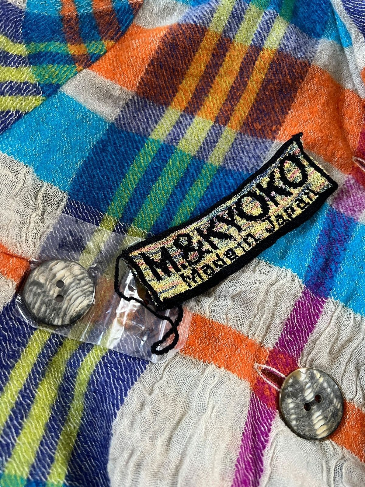 Issey Miyake M. & Kyoko Multicolor Plaid Wool Textured Coats Size M / US 6-8 / IT 42-44 - 15 Thumbnail