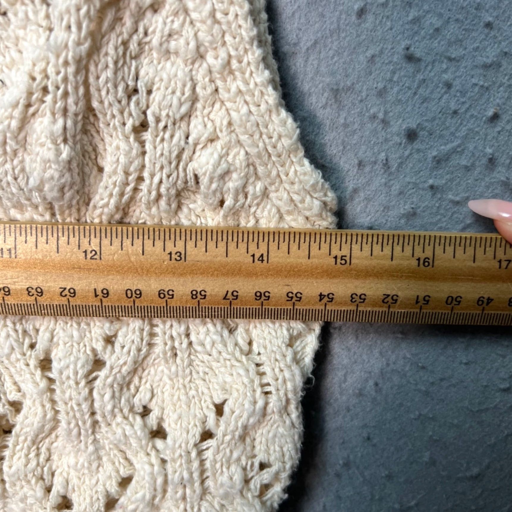 Stradivarius Stradivarius Tank Womens Large Beige Knit Crochet V-Neck Sleeveless Cotton Shirt Summer Casual Size L / US 10 / IT 46 - 5 Thumbnail