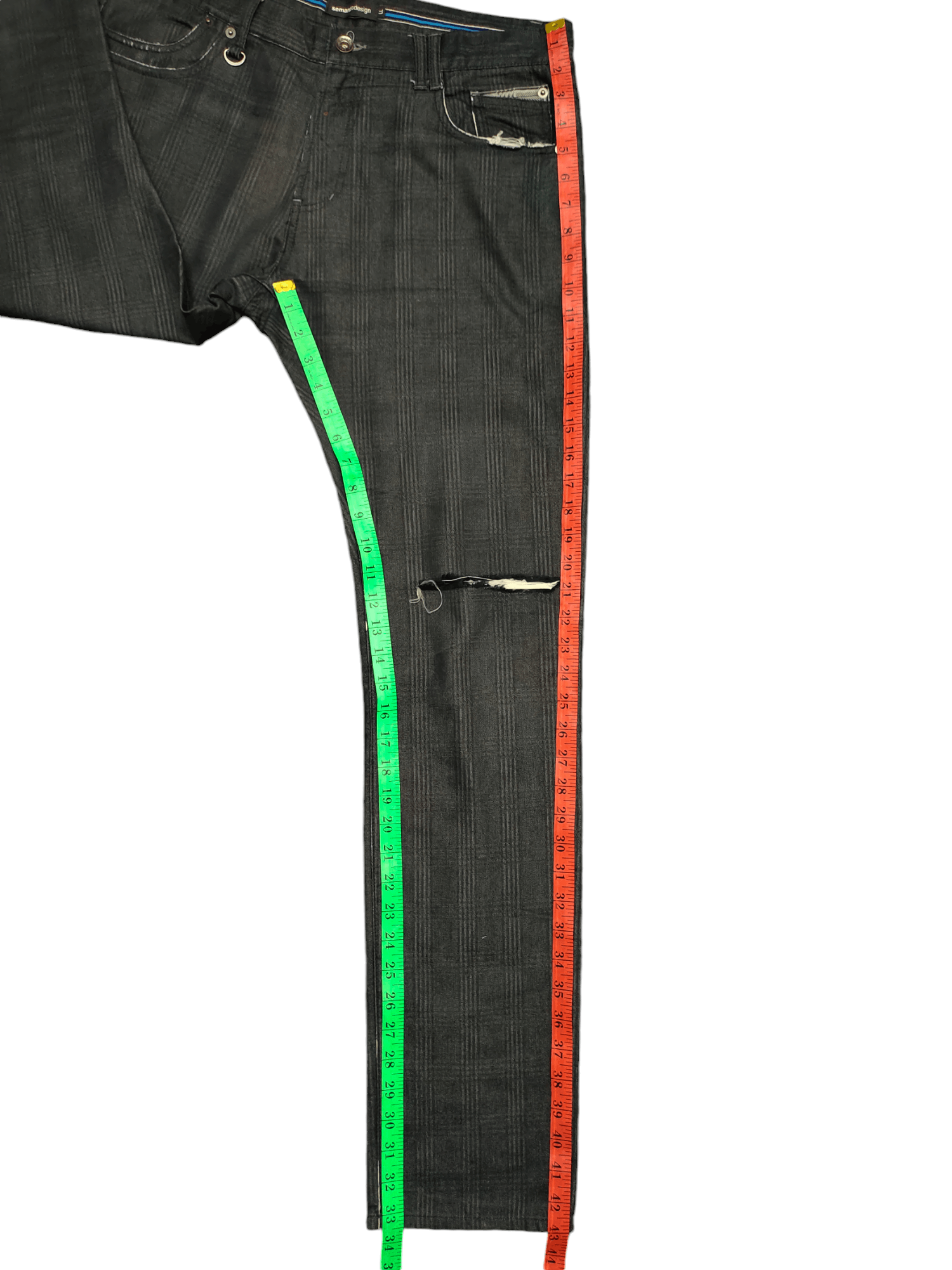 semanticdesign Vintage Semantic Design Checkered Distress Trouser Pants Size US 34 / EU 50 - 7 Thumbnail