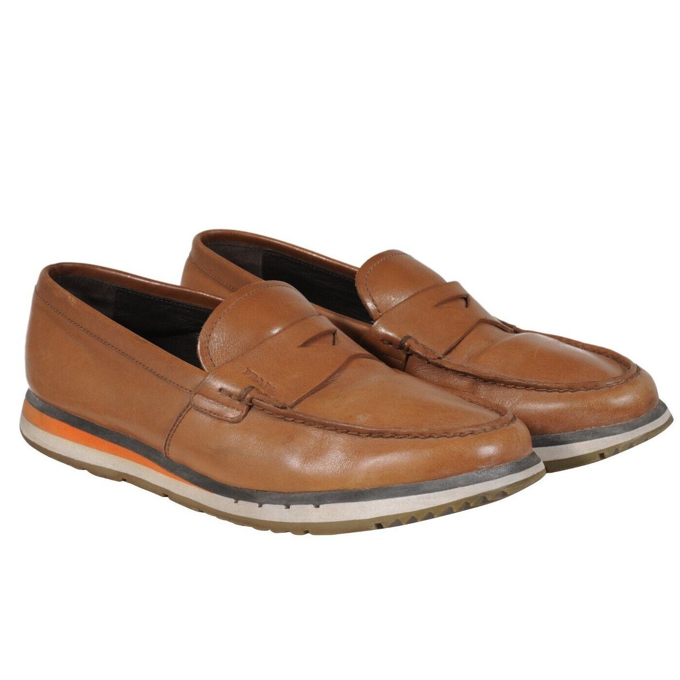 Prada Penny Loafers Brown Leather - 02475 Size US 9.5 / EU 42-43 - 12 Thumbnail