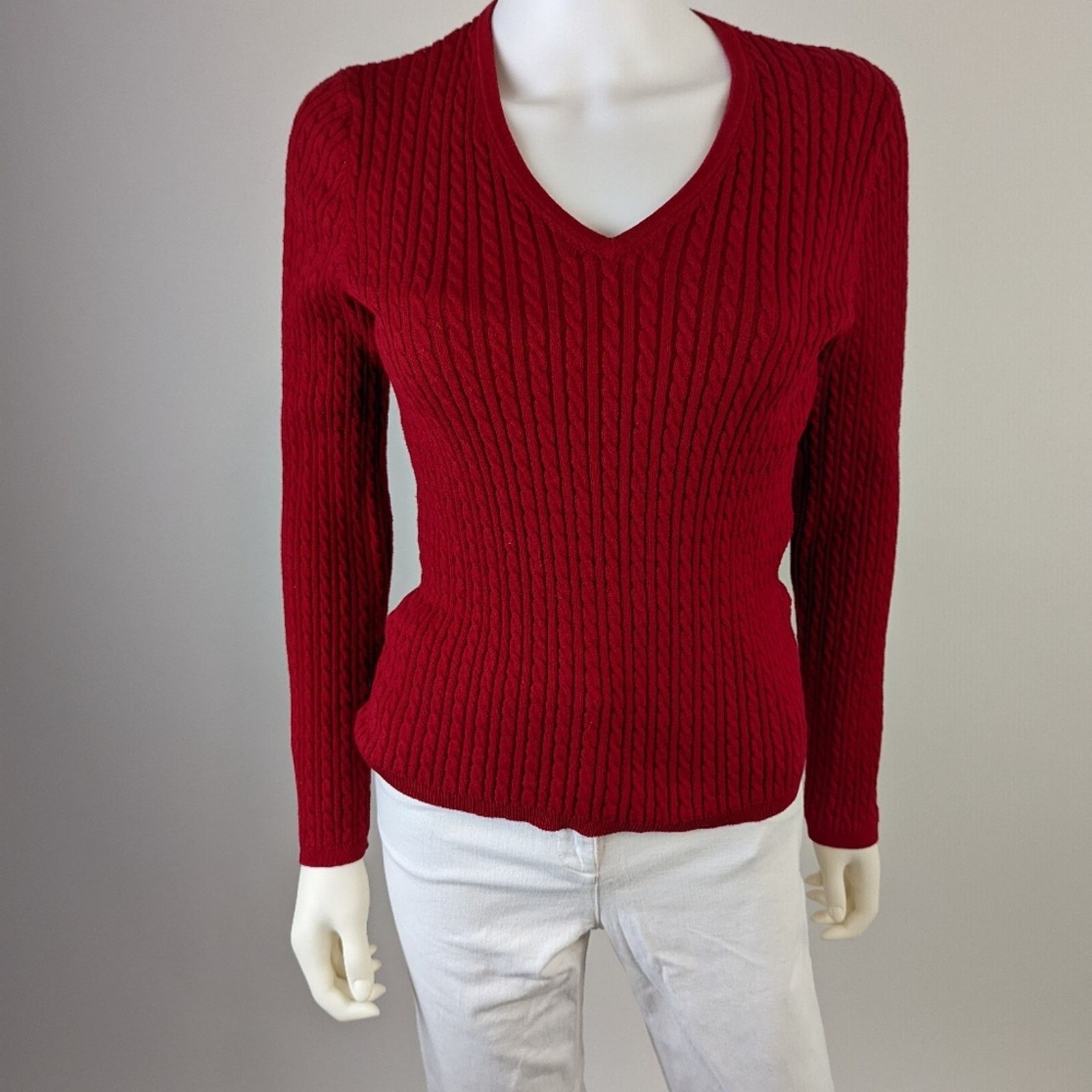 Lauren Ralph Lauren Lauren Ralph Lauren Ribbed V Neckline Sweater S Size S / US 4 / IT 40 - 2 Thumbnail
