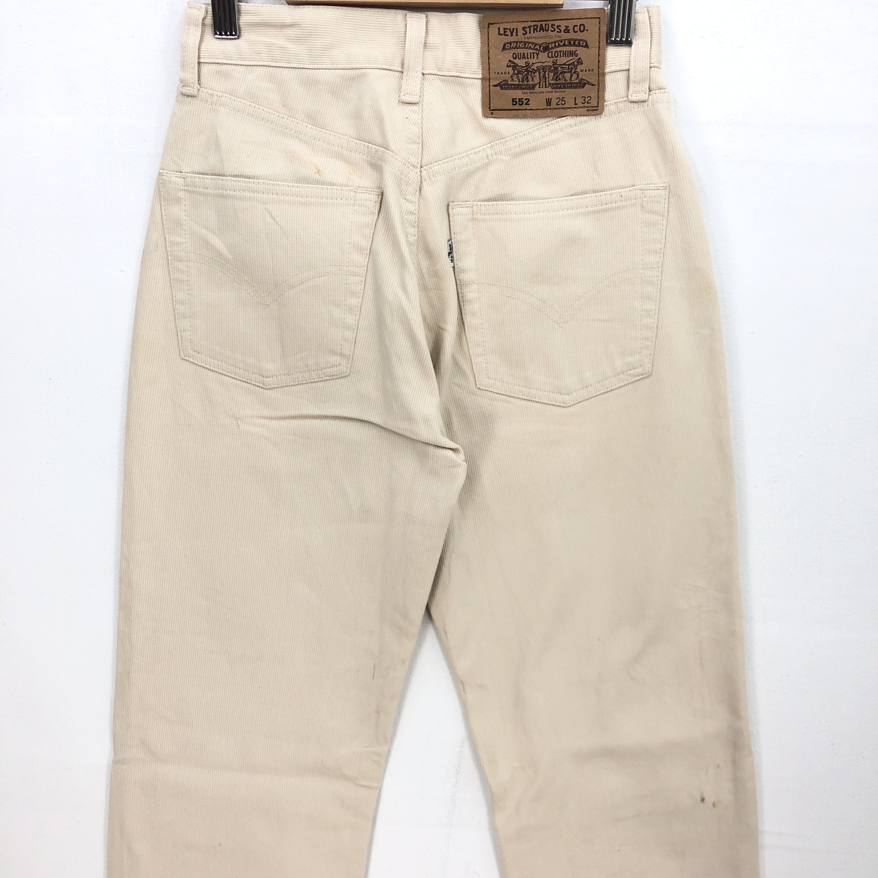 Levi's Vintage 90s Levis 552 Beige Jeans Levi's Corduroy Denim Size 24" / US 00 / IT 34 - 4 Thumbnail