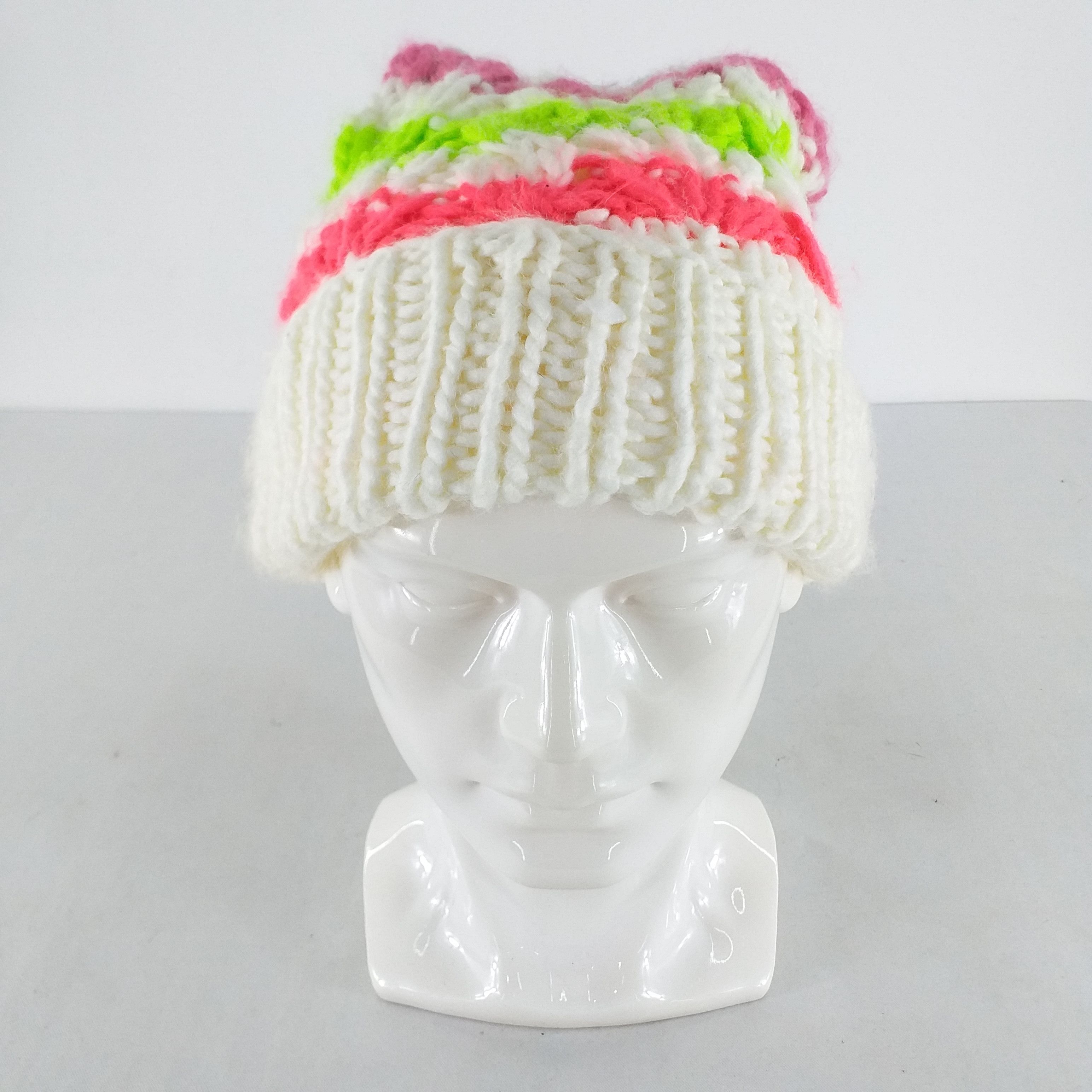 Japanese Brand Colorful Stripes Snow Cap Hat Beanie -BN367 Size ONE SIZE - 2 Thumbnail