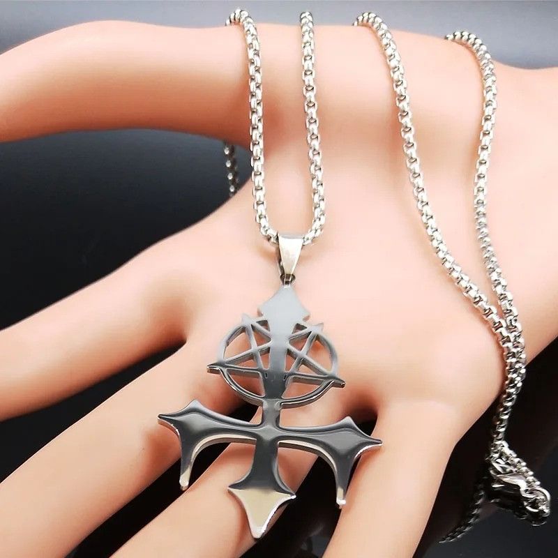 Jewelry Gothic Stainless Steel Chain Necklace Size ONE SIZE - 3 Thumbnail