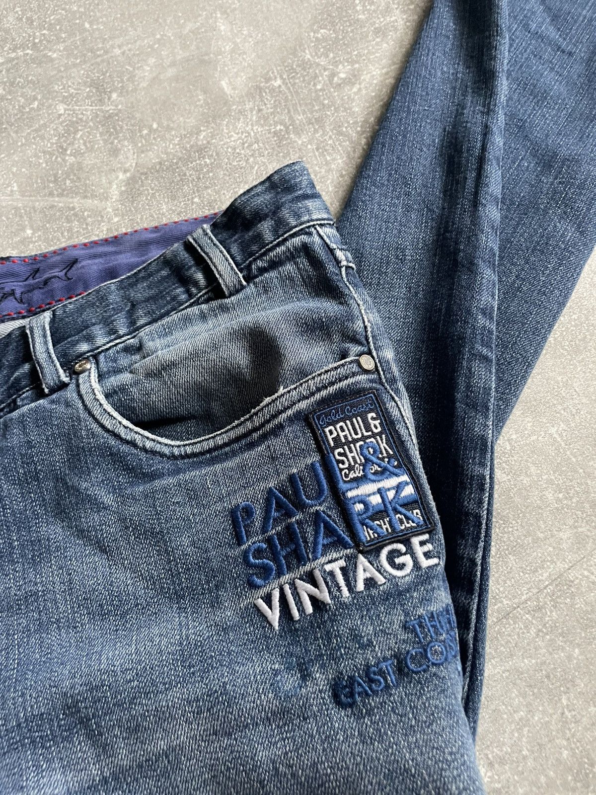 Paul & Shark Luxury Paul Shark Blue Logo Denim Jeans pants old money sea Size US 36 / EU 52 - 9 Thumbnail