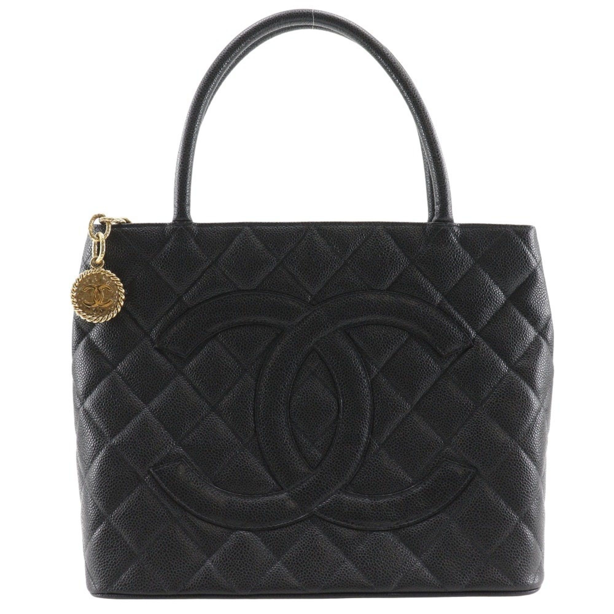 CHANEL Reissue Tote Bag Coco Mark Matelasse A01804 Caviar Leather Black A5 Medallion Tote Women's