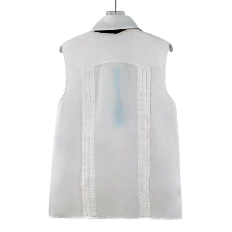 Chanel Chanel White bow linen lapel sleeveless shirt Size XS / US 0-2 / IT 36-38 - 2 Thumbnail