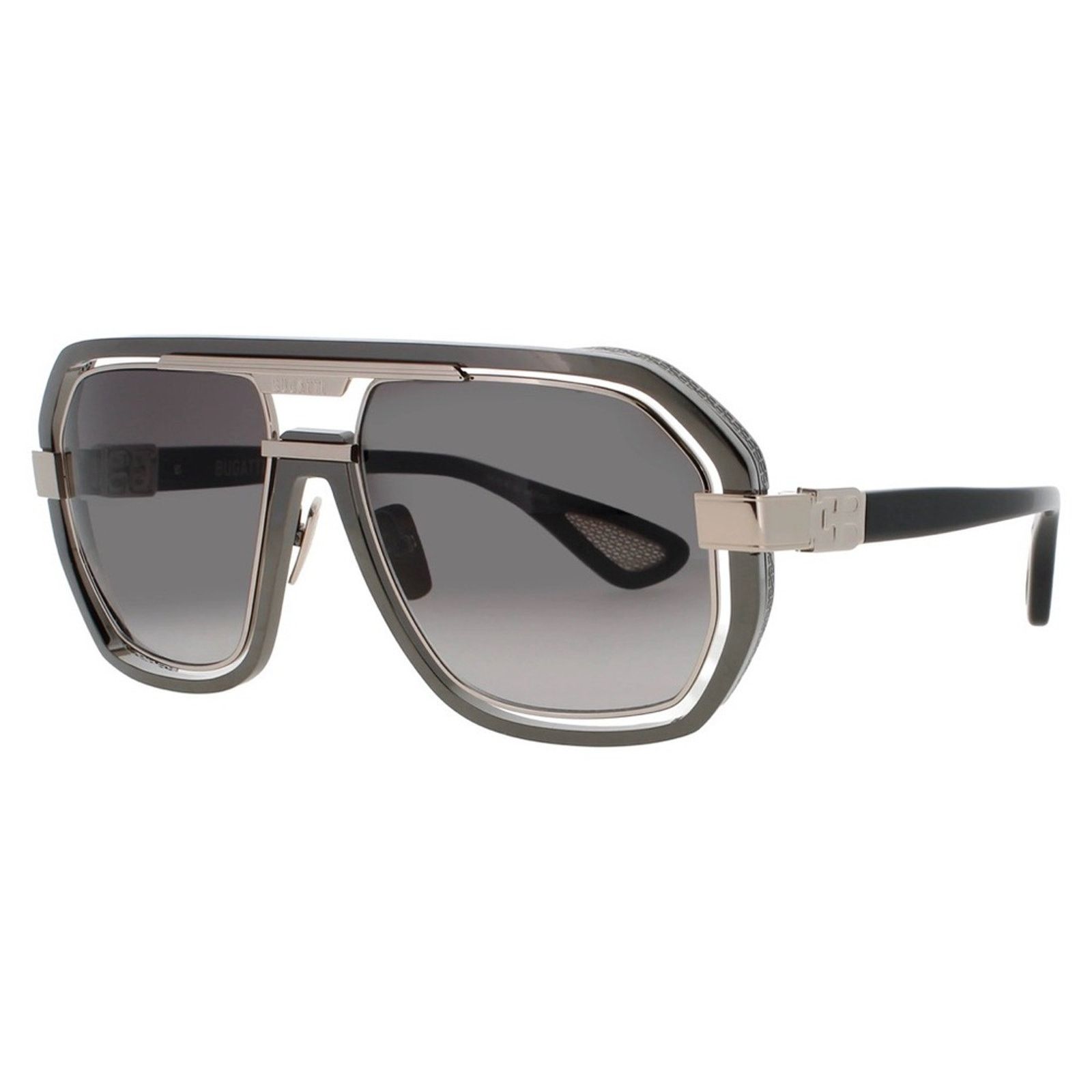 Bugatti New! BUGATTI 08-GM/WG Stylish Gunmetal White Gold Sunglasses Size ONE SIZE - 2 Thumbnail