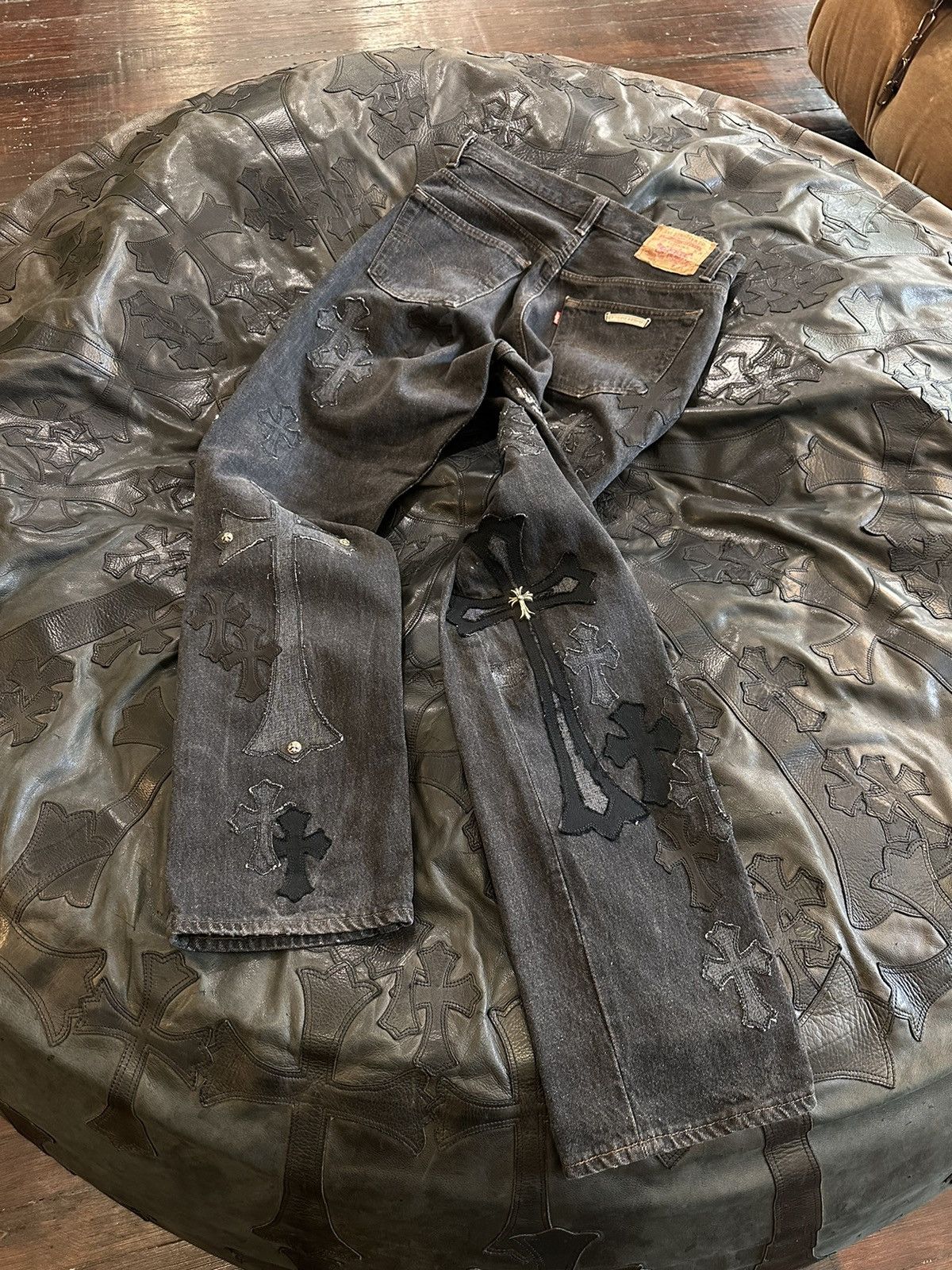 Chrome Hearts CHROME HEARTS INSANE CROSS PATCH JEANS 29 or 30 Size US 29 - 22 Thumbnail