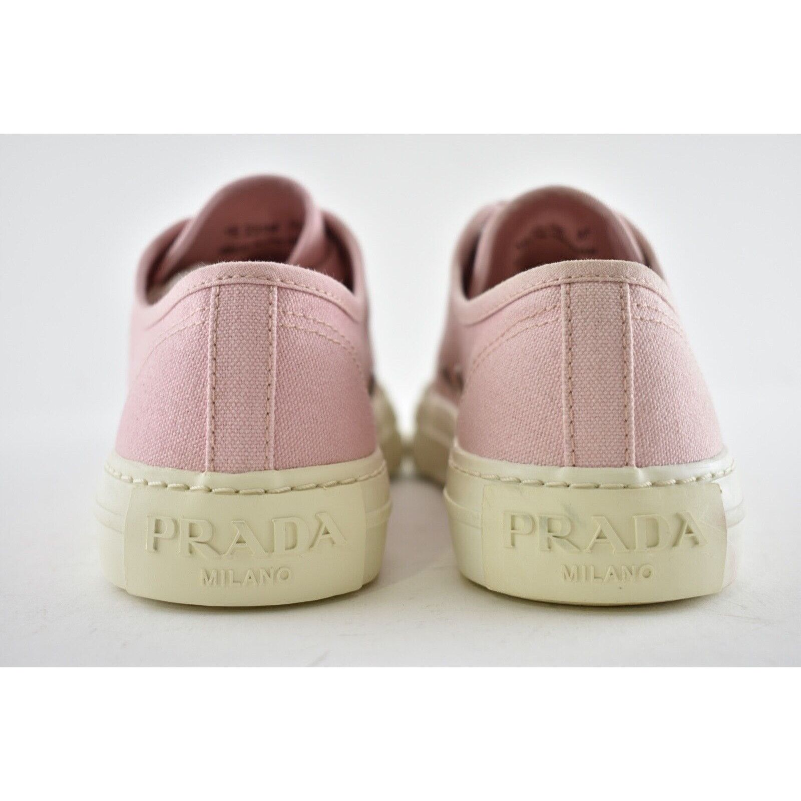 Prada Prada Wheel Pesco Pink Logo Lace Up Tie Flat Low Top Sneaker Size US 7 / IT 37 - 11 Thumbnail