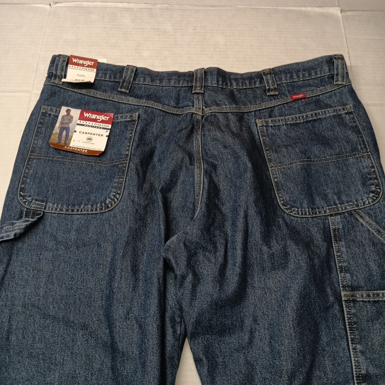 Wrangler Wrangler 42x30 Men's Relaxed Fleece Lined Carpenter Jeans Size US 42 / EU 58 - 7 Thumbnail