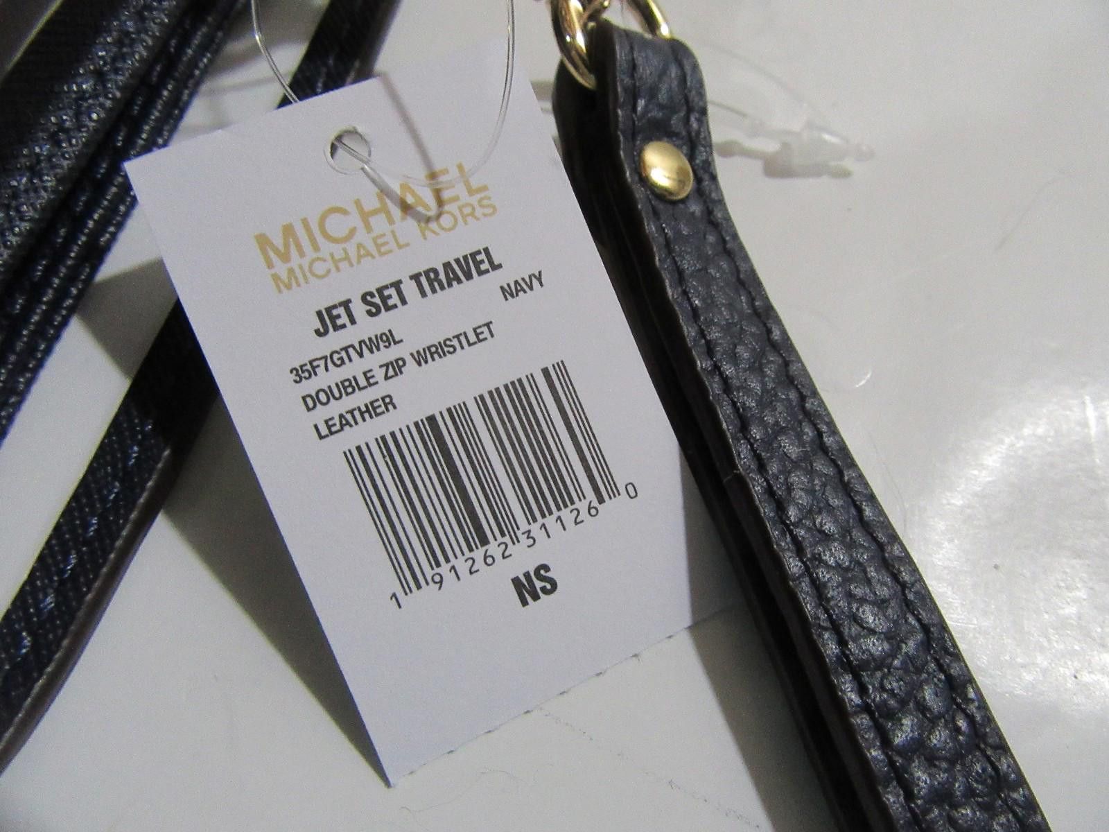 Michael Kors Michael Kors Jet Set Travel Double Zip Leather Wallet Navy Size ONE SIZE - 4 Thumbnail