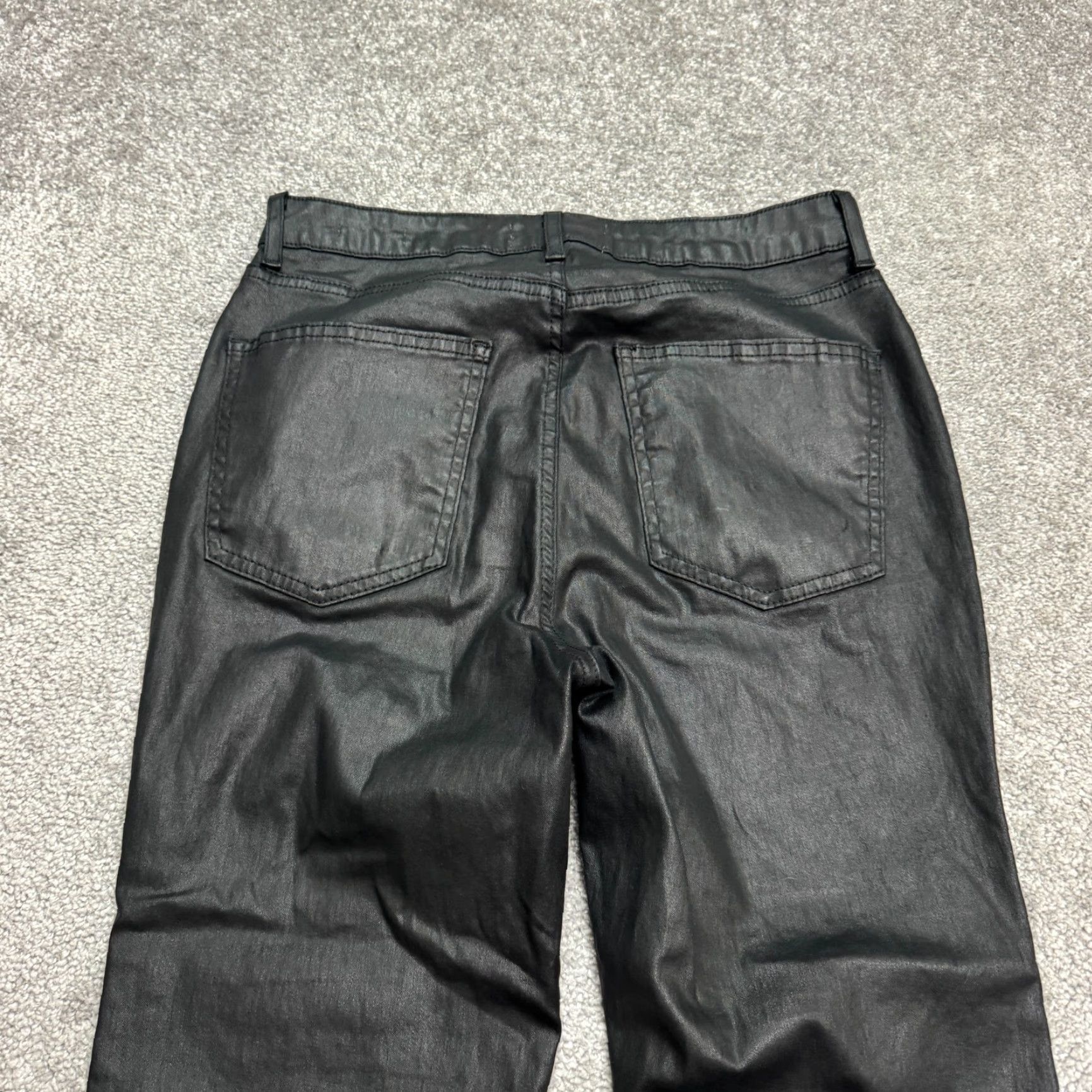 Zara Zara Pants Womens 8 Black Flared Faux Leather Side Zip Button 25 Inseam Stretch Pockets Casual Travel Vintage No (if required) Size 30" / US 8 / IT 44 - 4 Thumbnail
