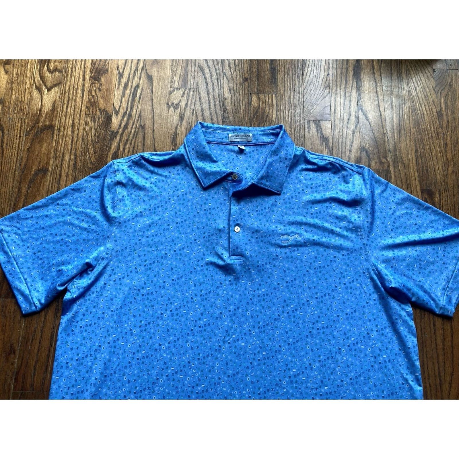 Peter Millar Peter Millar Summer Comfort Polo Shirt Mens XL Blue AOP Golf Performance Size US XL / EU 56 / 4 - 3 Thumbnail