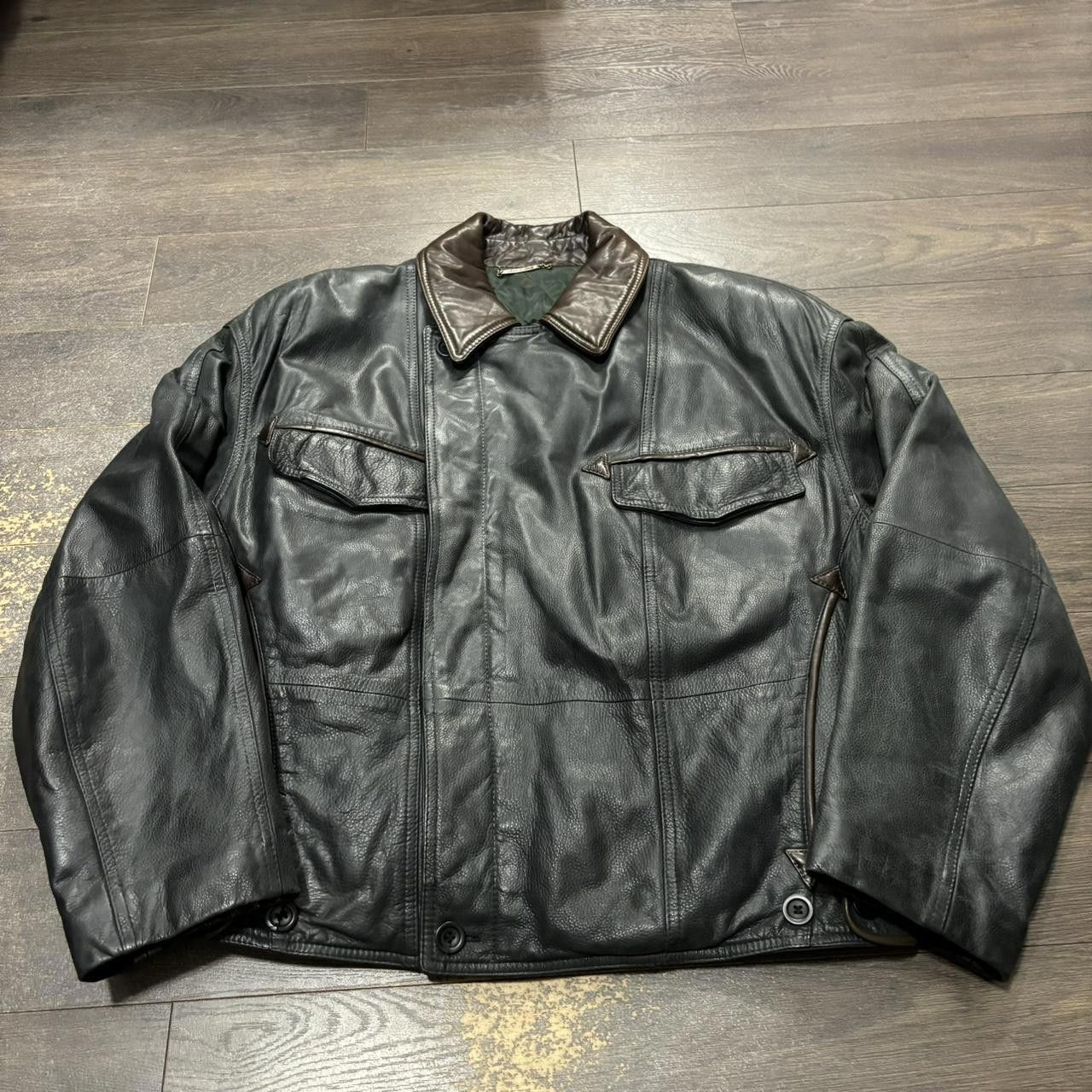 Designer Vintage Made In Italy La Matta Leather Jacket Large Size US L / EU 52-54 / 3 - 1 Thumbnail