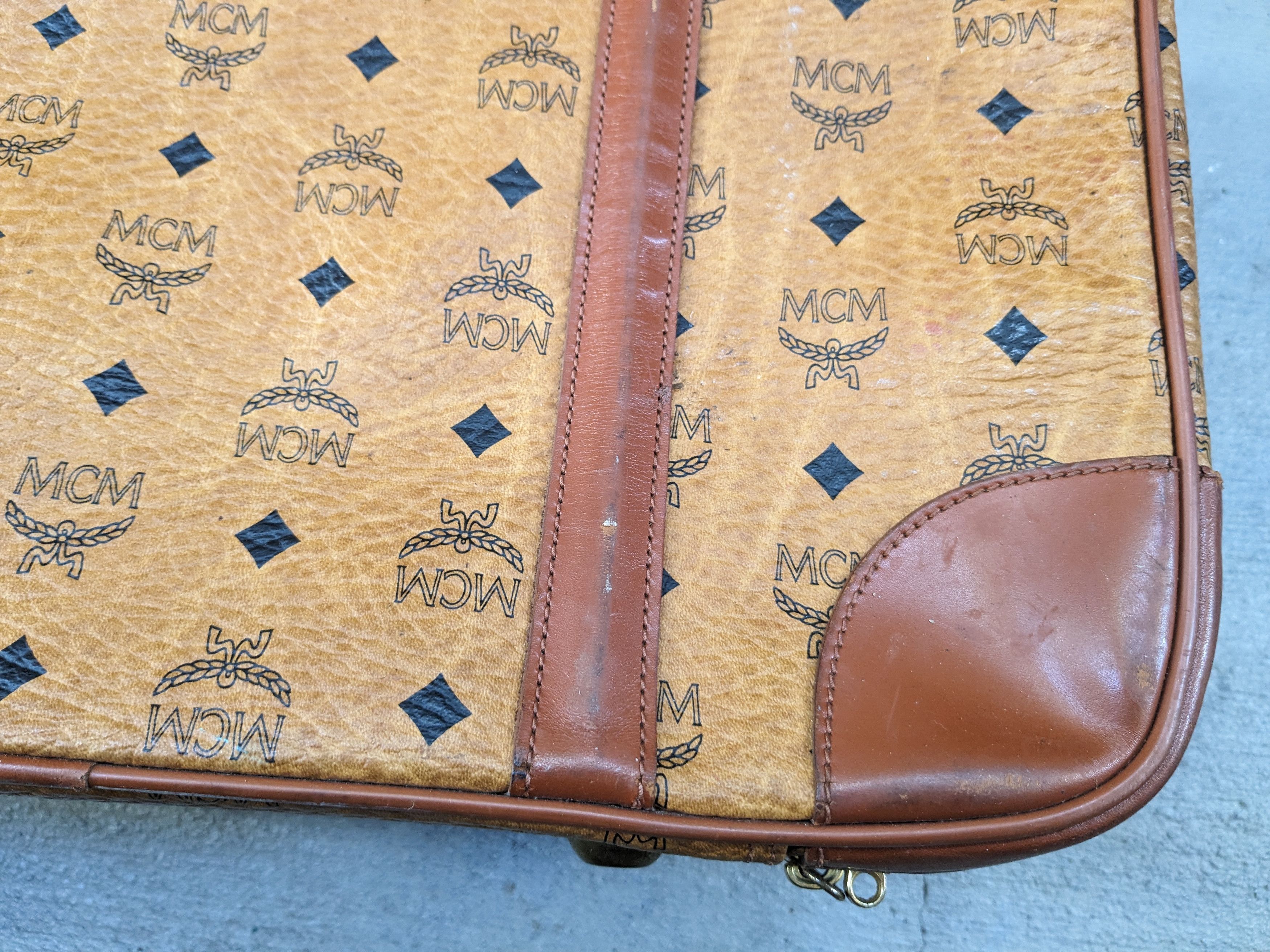 MCM MCM Travel Bag Brown Leather Monogram Cognac Vintage Size ONE SIZE - 5 Thumbnail