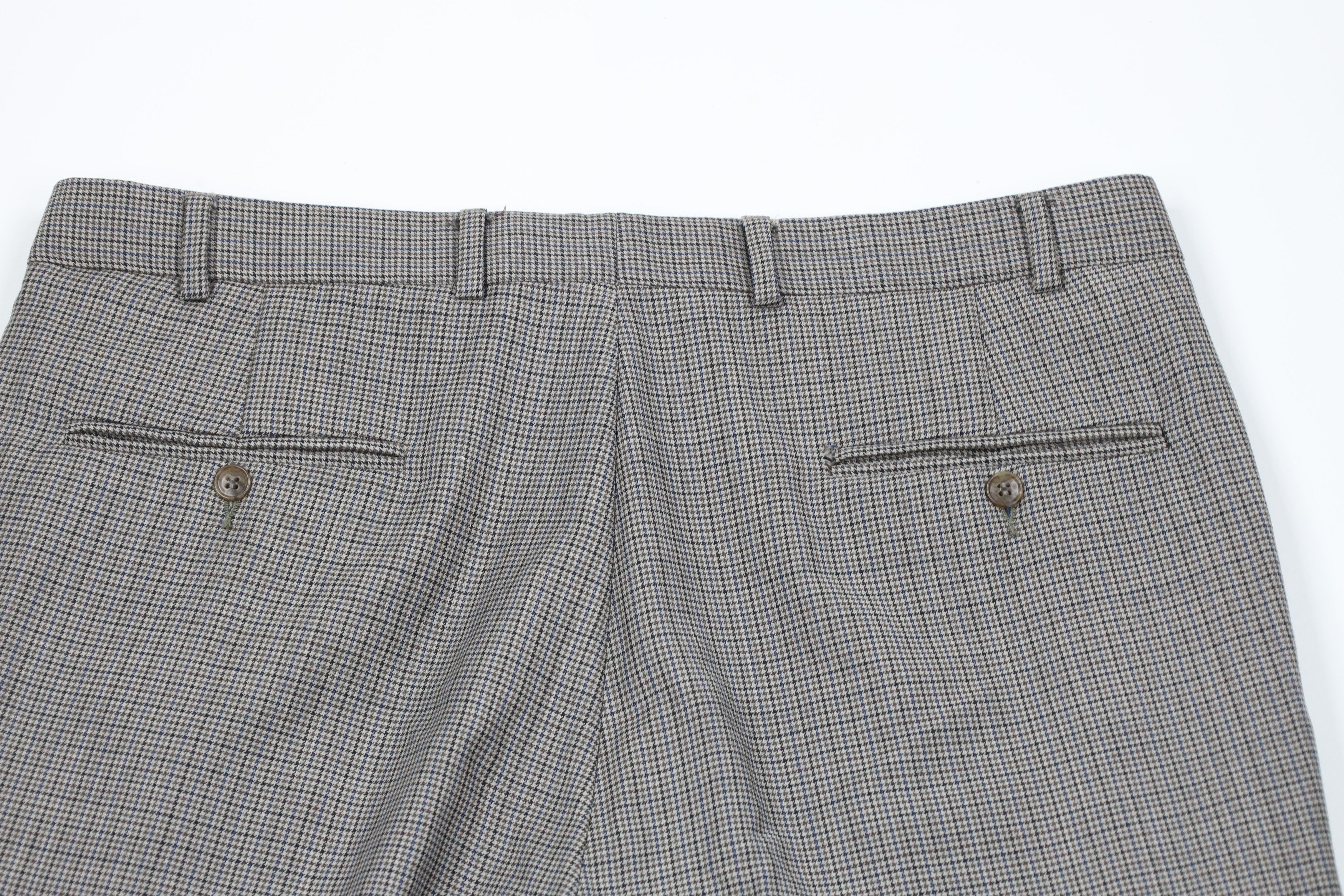 Ralph Lauren × Vintage Vintage 90s Ralph Lauren Cuffed Wide Leg Pants Houndstooth Size US 36 / EU 52 - 8 Thumbnail