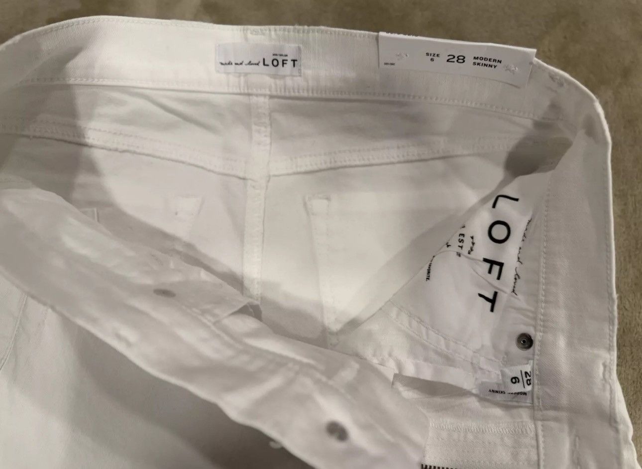 Ann Taylor Ann Taylor Loft White Skinny Ankle Jeans Size 6/28 Size 28" / US 6 / IT 42 - 6 Thumbnail