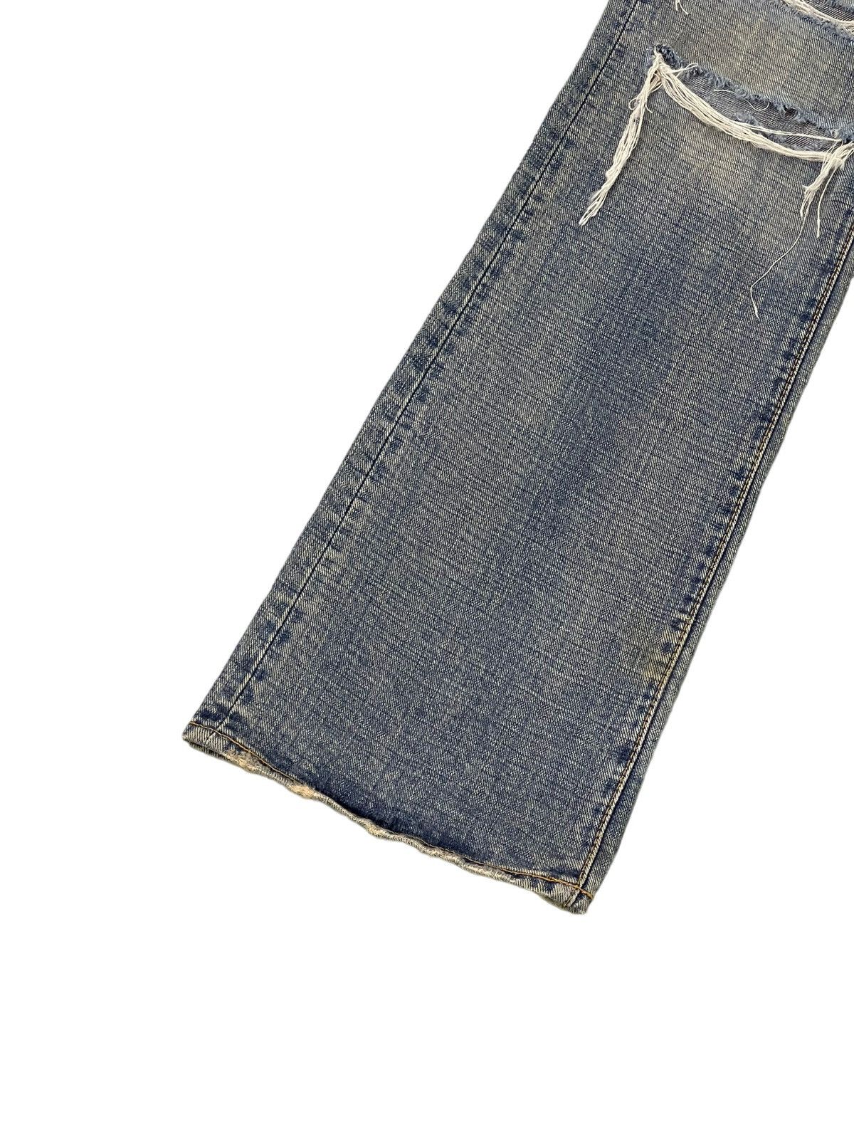 Japanese Brand Flare Jeans GL Heart Faded Distress Boot Cut 7🟦8 Size US 31 - 5 Thumbnail